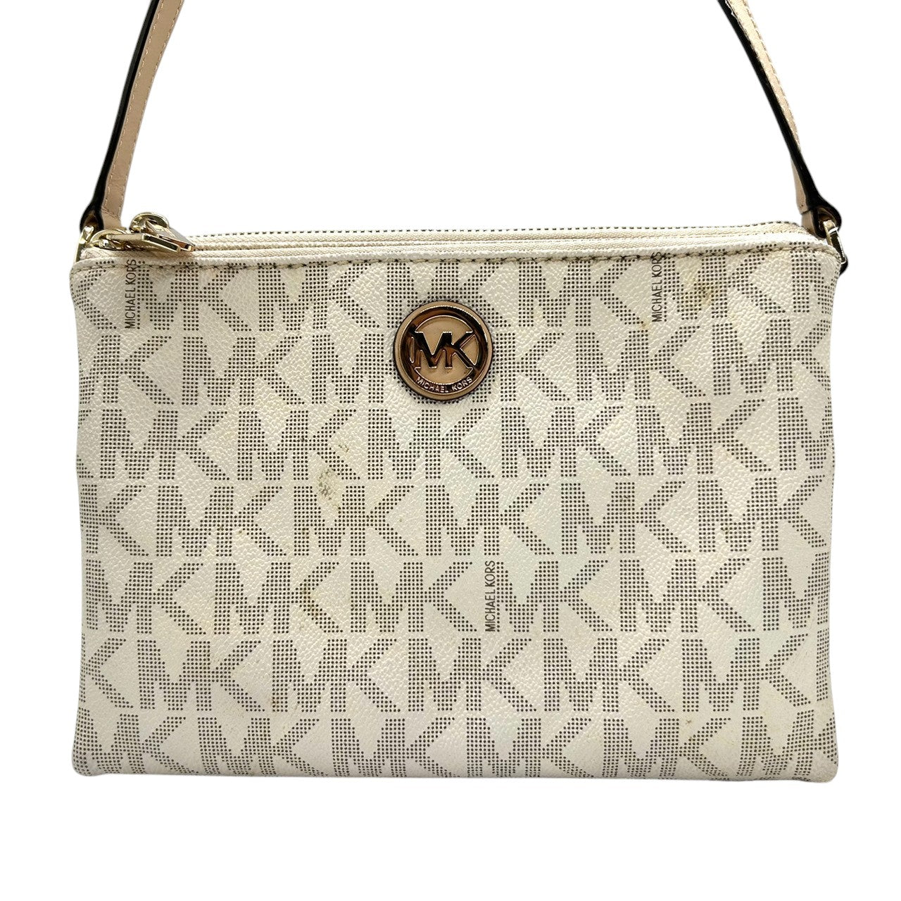 マイケルコース JET SET ITEM ショルダーバッグ シグネチャー PVC レザー ホワイト系 レディース 斜め掛け可 クロスボディ ポシェット ミニバッグ MICHAEL KORS ジェットセットアイテム 定番人気モデル E10