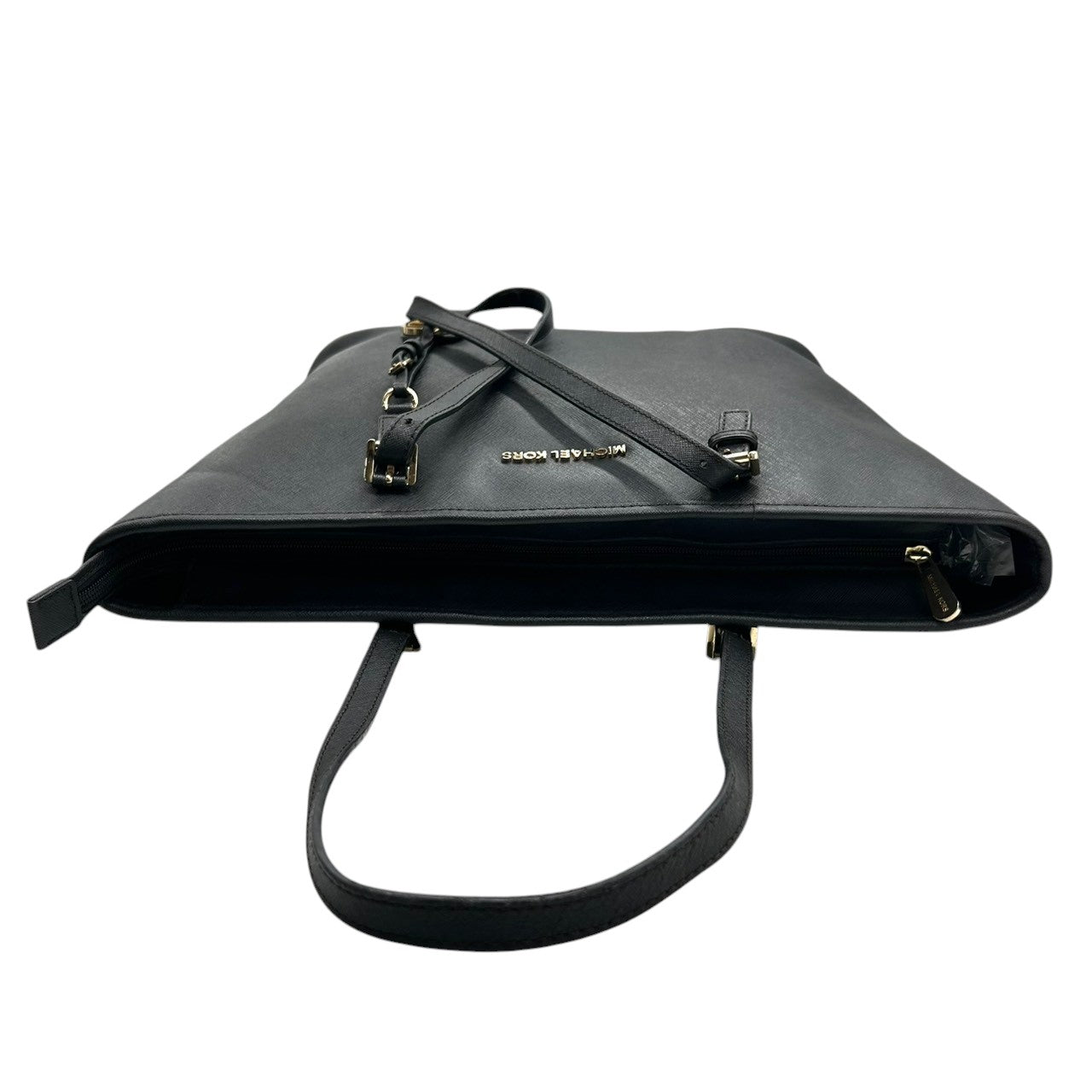 マイケルコース JET SET ITEM トートバッグ A4収納可 肩掛け PVCレザー ブラック レディース MICHAEL KORS ジェットセットアイテム 通勤通学 ビジネス 大容量 MKチャーム ゴールド金具 自立可 s12