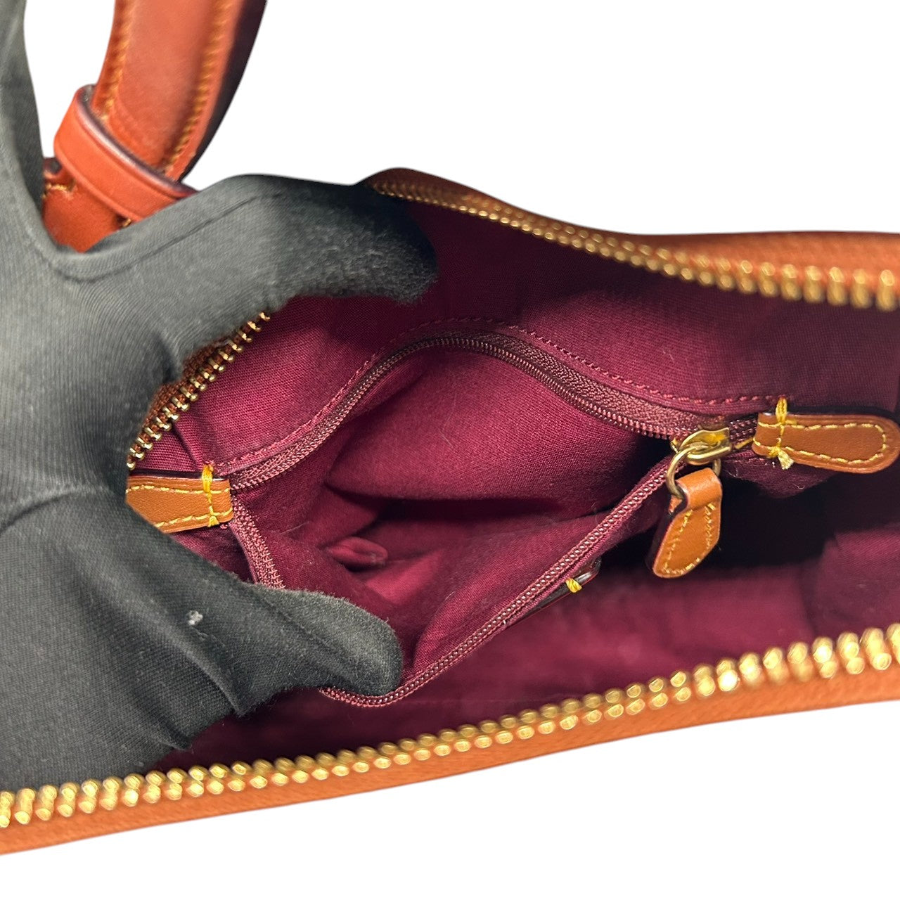 【美品】コーチ アカデミー バックパック シグネチャー 32715 リュックサック PVC レザー ブラウン レディース COACH コンパクト クラシックデザイン ターンロック A1977-32715 レトロ デイパック s6