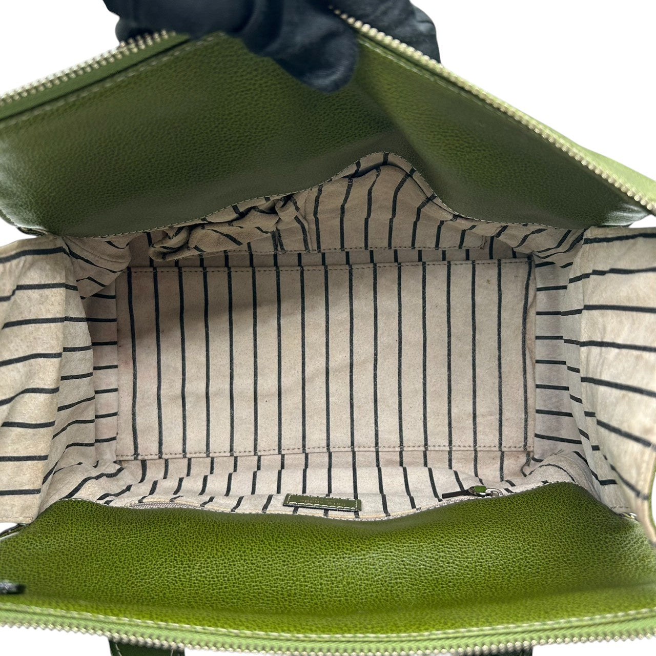 【美品】ケイトスペード レザー ハンドバッグ ミニボストンバッグ グリーン系 ラインストーン レディース kate spade new york エレガント クラシック シボ革 本革 肩掛け 自立可 上品なデザイン s84