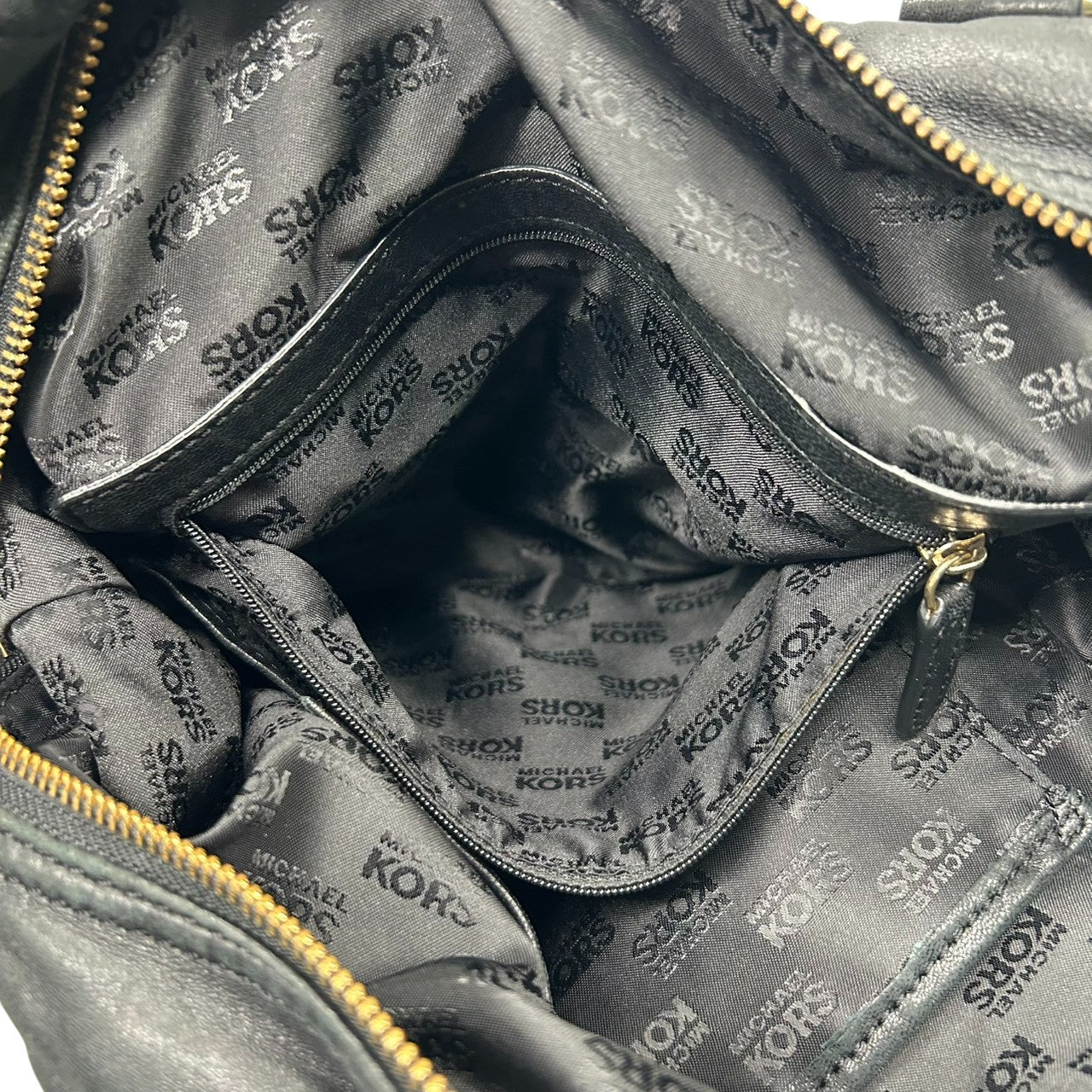 マイケルコース 2WAY ハンドバッグ ショルダーバッグ レザー 本革 ブラック 編み込みハンドル レディース 斜め掛け可 MICHAEL KORS ミニボストン ゴールド金具 ロゴプレート エレガント フェミニン 通勤通学デザイン U6