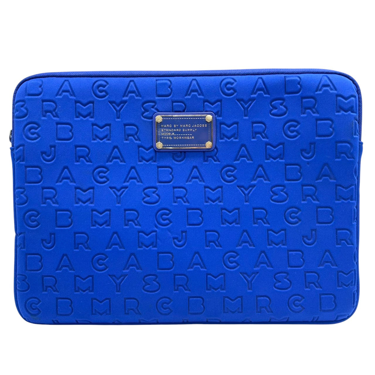 マークバイマークジェイコブス PCケース パソコンケース ナイロン ブルー ロゴ総柄 エンボス タブレットケース クラッチバッグ メンズ レディース MARC BY MARC JACOBS STANDARD SUPPLY WORKWEAR U6