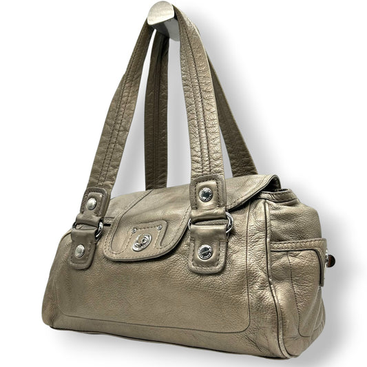 マークバイマークジェイコブス レザー ハンドバッグ ショルダーバッグ メタリックブロンズ 本革 レディース 肩掛け ワンショルダー ターンロック 大容量 通勤通学 MARC BY MARC JACOBS エレガントデザイン U6