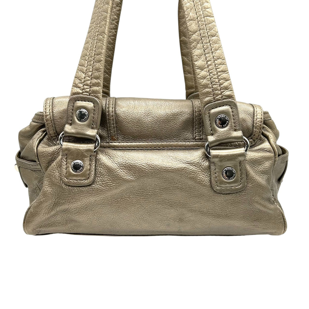 マークバイマークジェイコブス レザー ハンドバッグ ショルダーバッグ メタリックブロンズ 本革 レディース 肩掛け ワンショルダー ターンロック 大容量 通勤通学 MARC BY MARC JACOBS エレガントデザイン U6