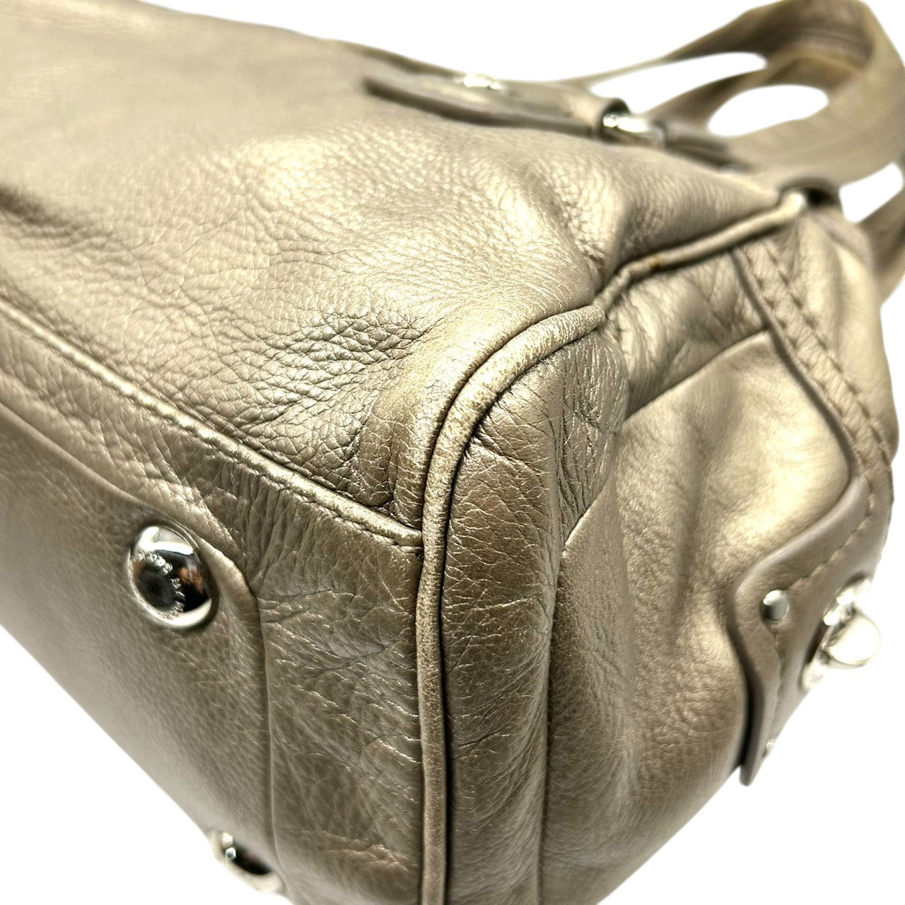 マークバイマークジェイコブス レザー ハンドバッグ ショルダーバッグ メタリックブロンズ 本革 レディース 肩掛け ワンショルダー ターンロック 大容量 通勤通学 MARC BY MARC JACOBS エレガントデザイン U6