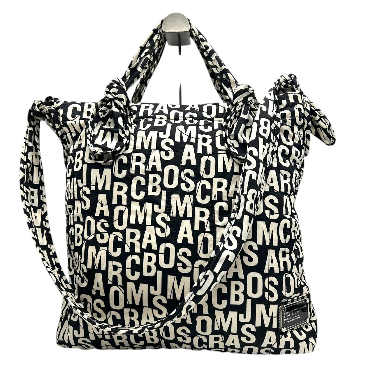 【美品／ポーチ付】マークバイマークジェイコブス 2WAY トートバッグ ナイロン ロゴ総柄 A4可 大容量 マザーズバッグ レディース MARC BY MARC JACOBS STANDARD SUPPLY ショルダーバッグ 軽量 U5