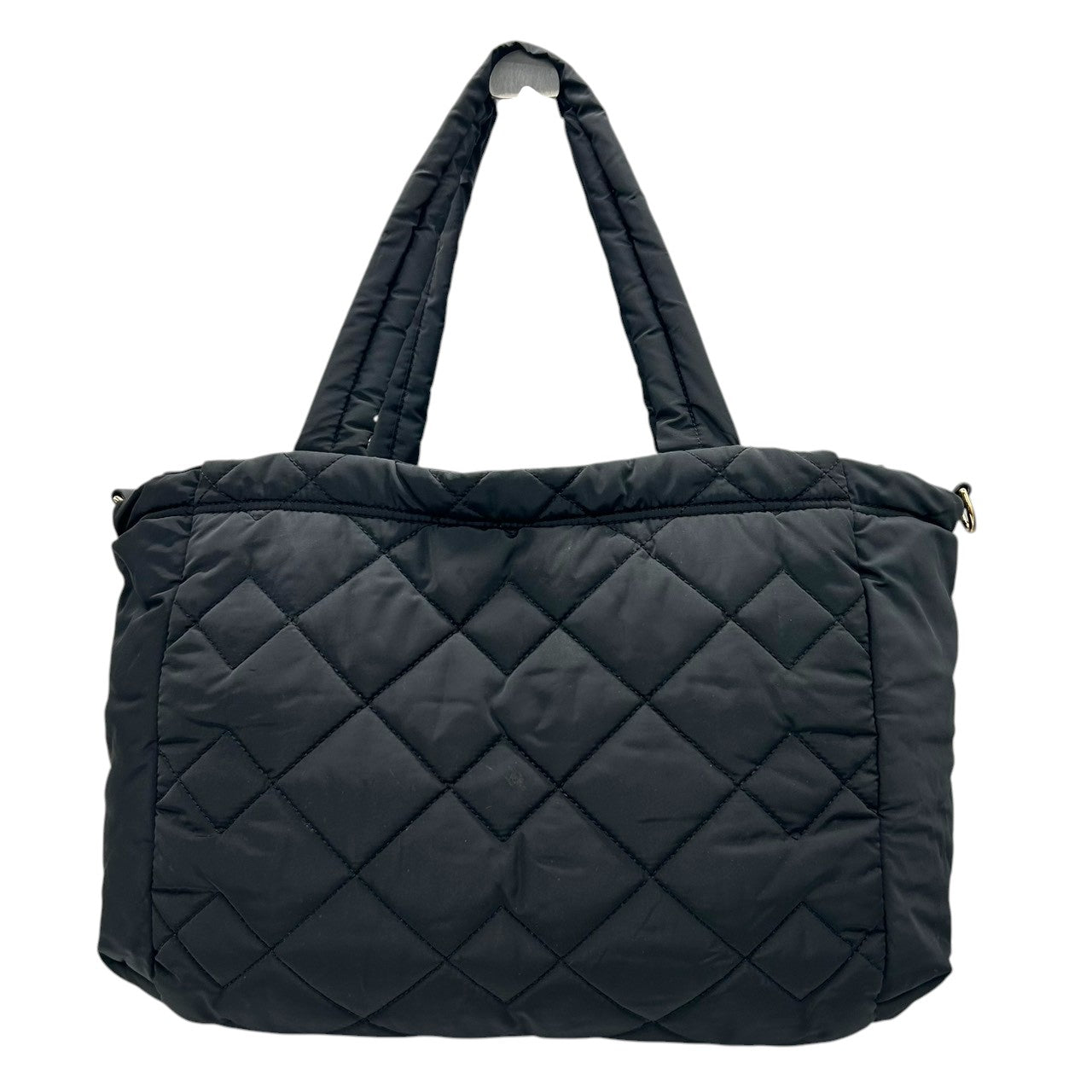 【美品】マークジェイコブス ナイロン キルティング 2WAY トートバッグ A4 PC可 大容量 マザーズバッグ ブラック レディース MARC JACOBS ショルダーバッグ 通勤通学 軽量 (ショルダーストラップ社外品) U5