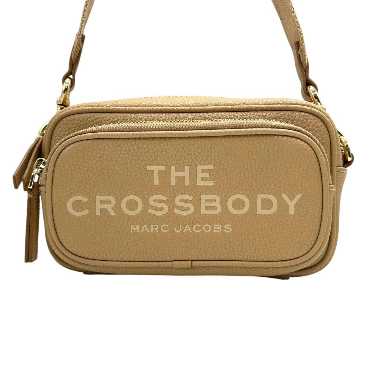 【未使用品／極美品】マークジェイコブス THE CROSSBODY ショルダーバッグ レザー ベージュ レディース MARC JACOBS 斜め掛け カメラバッグ ポシェット コンパクト 新品同様 現行人気モデル H107L01FA21 U5