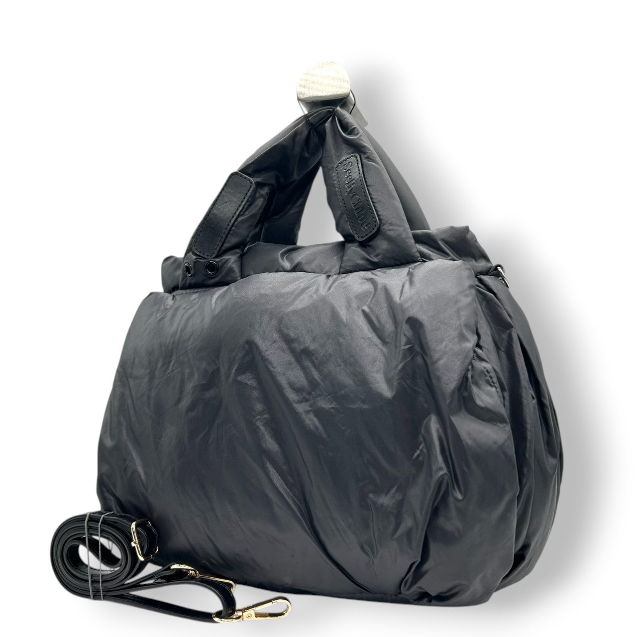 【美品】シーバイクロエ ジョイライダー 2WAY ハンドバッグ ナイロン ブラック レディース 斜め掛け可 大容量 軽量 SEE BY CHLOE JOY RIDER ふんわり パデッドバッグ (ショルダーストラップ社外品) U5