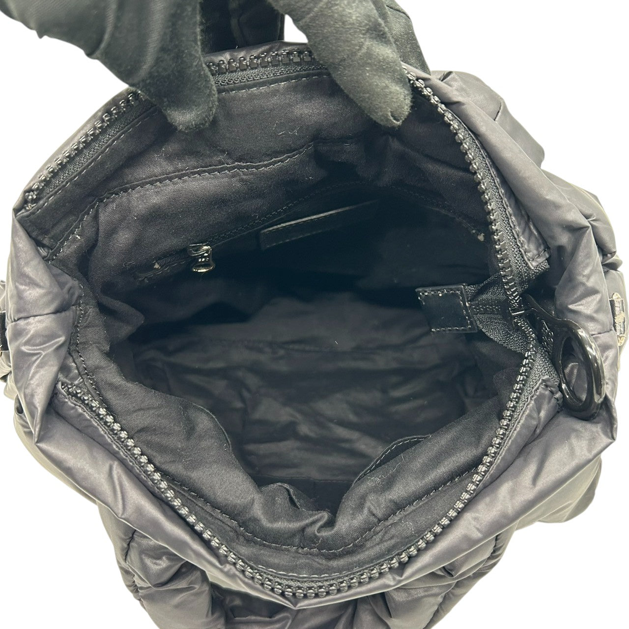 【美品】シーバイクロエ ジョイライダー 2WAY ハンドバッグ ナイロン ブラック レディース 斜め掛け可 大容量 軽量 SEE BY CHLOE JOY RIDER ふんわり パデッドバッグ (ショルダーストラップ社外品) U5