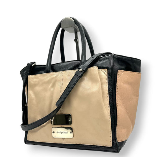 シーバイクロエ APRIL 2WAY ハンドバッグ ショルダーバッグ レザー バイカラー A4可 レディース 斜め掛け可 SEE BY CHLOE ブラック ベージュ 大容量 ロゴプレート 通勤通学 エレガント 自立可 U7