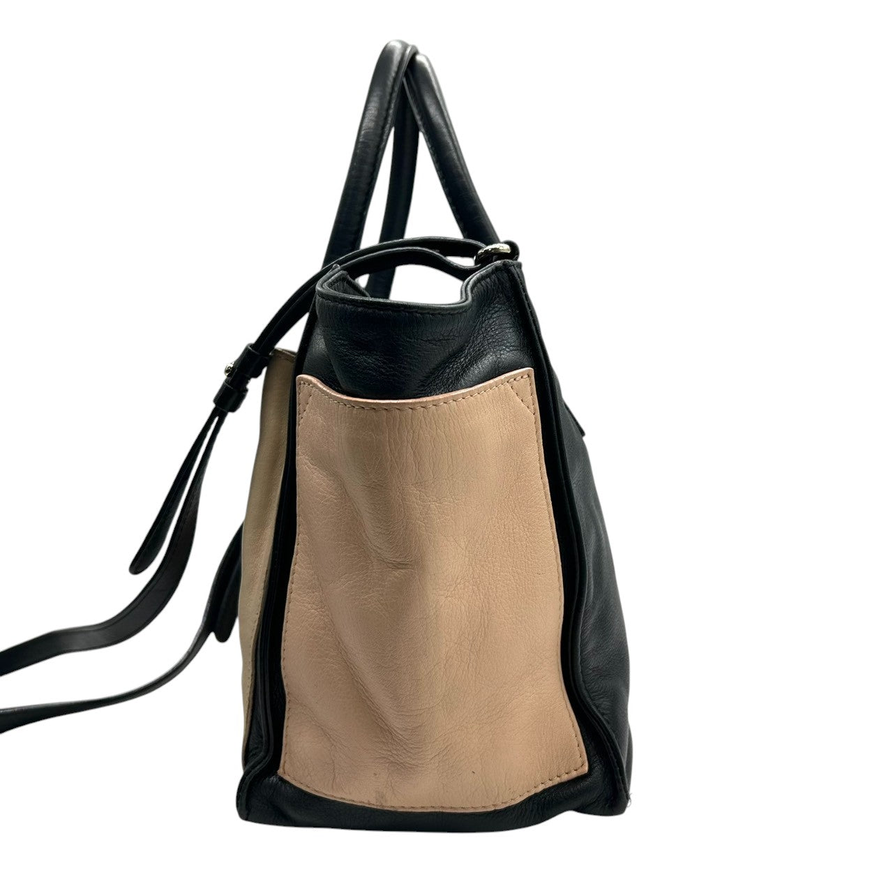 シーバイクロエ APRIL 2WAY ハンドバッグ ショルダーバッグ レザー バイカラー A4可 レディース 斜め掛け可 SEE BY CHLOE ブラック ベージュ 大容量 ロゴプレート 通勤通学 エレガント 自立可 U7