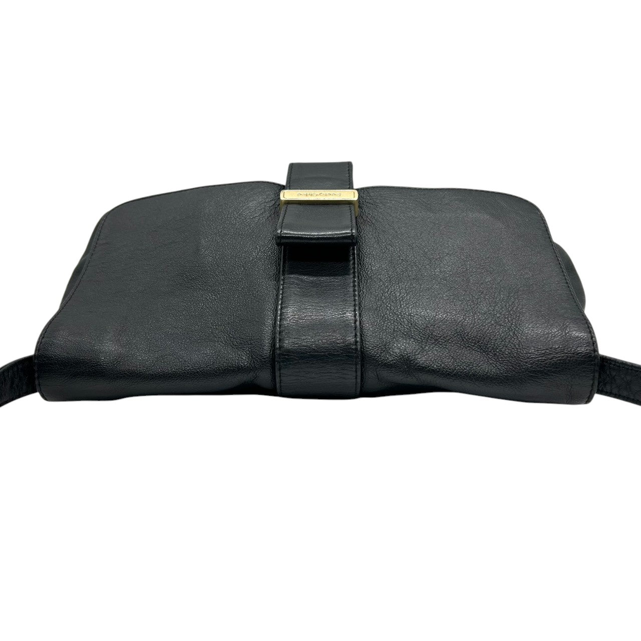 【美品】シーバイクロエ 本革レザー ショルダーバッグ フラップバッグ リボンモチーフ ゴールドロゴプレート ブラック レディース 斜め掛け可 肩掛け クロスボディ エレガント フェミニン 上品 大人可愛い クラシックデザイン U9