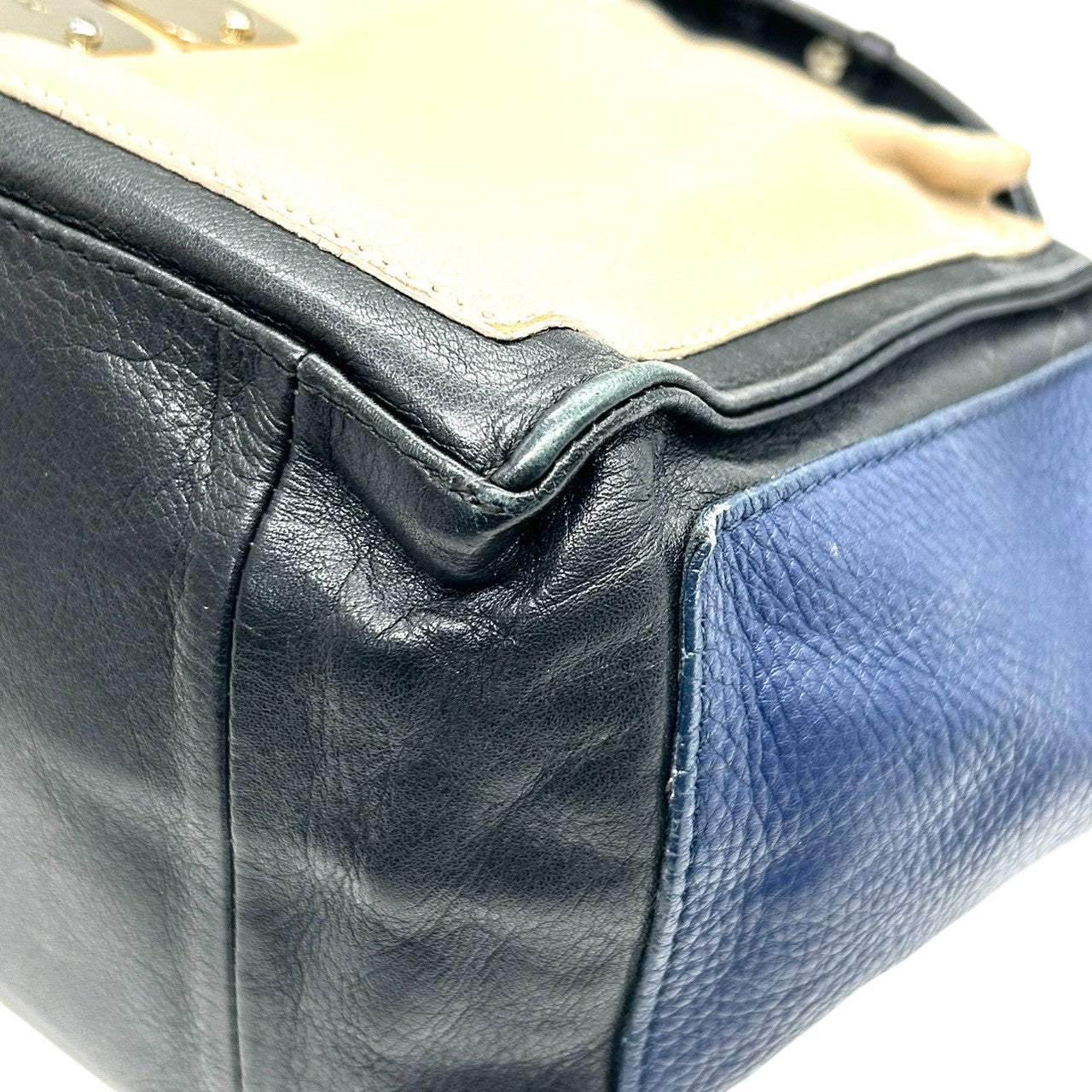 シーバイクロエ APRIL 2WAY ハンドバッグ ショルダーバッグ レザー トリコロール A4可 レディース 斜め掛け可 SEE BY CHLOE ブラック ベージュ ブルー 大容量 ロゴプレート 通勤通学 エレガント 自立可 U9