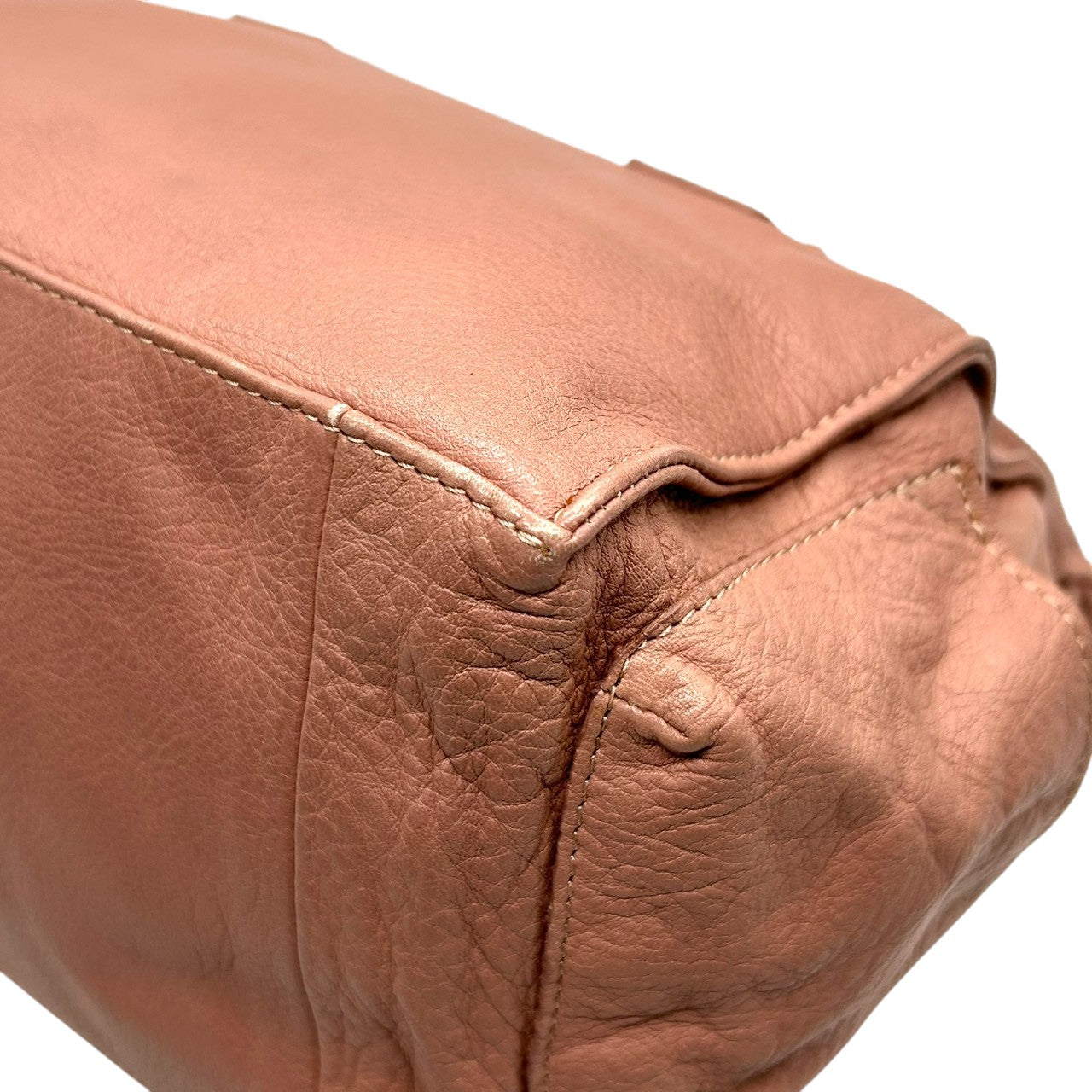 【美品】シーバイクロエ APRIL 2WAY ハンドバッグ ショルダーバッグ レザー バイカラー ピンクベージュ レディース 斜め掛け可 SEE BY CHLOE エイプリル ロゴプレート エレガント フェミニン コンパクトデザイン U9