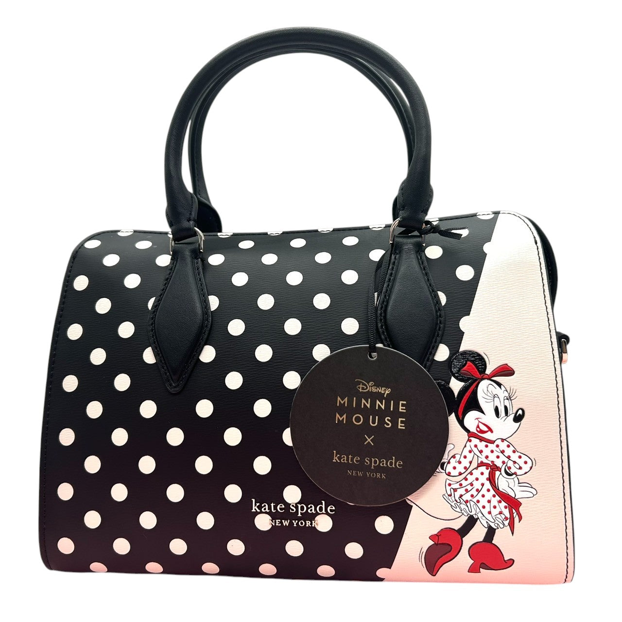 【未使用級／極美品】ケイトスペード ディズニー ミニーマウス コラボ 2WAY ハンドバッグ WKRU6606 ドット柄 レディース 斜め掛け可 自立可 kate spade new york x Disney ショルダーバッグ 限定 希少 H