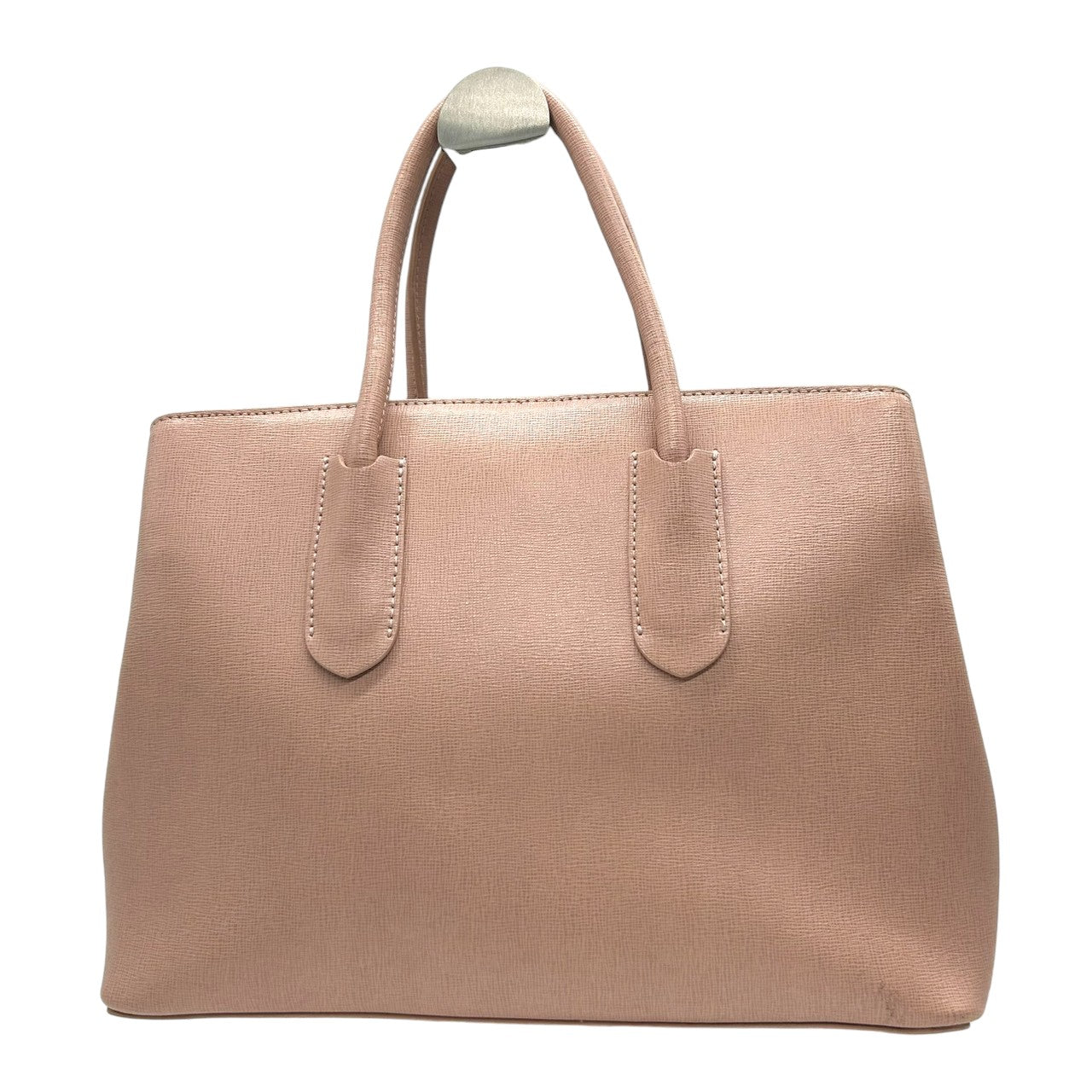 【美品】フルラ テッサ 2WAY ハンドバッグ ショルダーバッグ A4可 レザー ピンクベージュ レディース FURLA TESSA 斜め掛け可 通勤通学 ビジネス 自立可 Fチャーム付き エレガント フェミニン 人気モデル s43