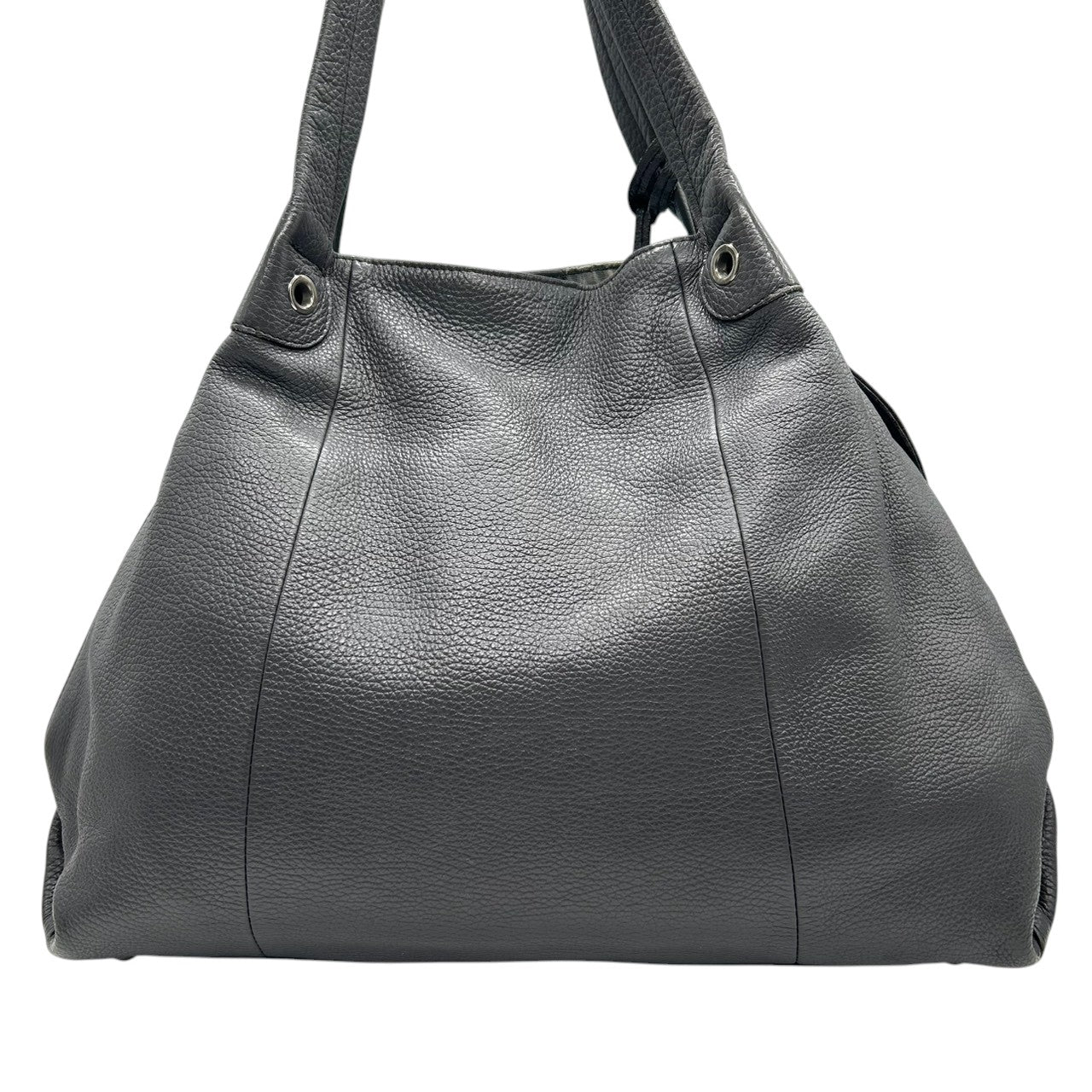 【美品】フルラ リンダ レザー トートバッグ ハンドバッグ A4可 PC収納可 肩掛け ワンショルダー グレー グレージュ レディース FURLA 通勤通学 ビジネス 大容量 Fチャーム付き 自立可 エレガント 人気モデル 上品 u14