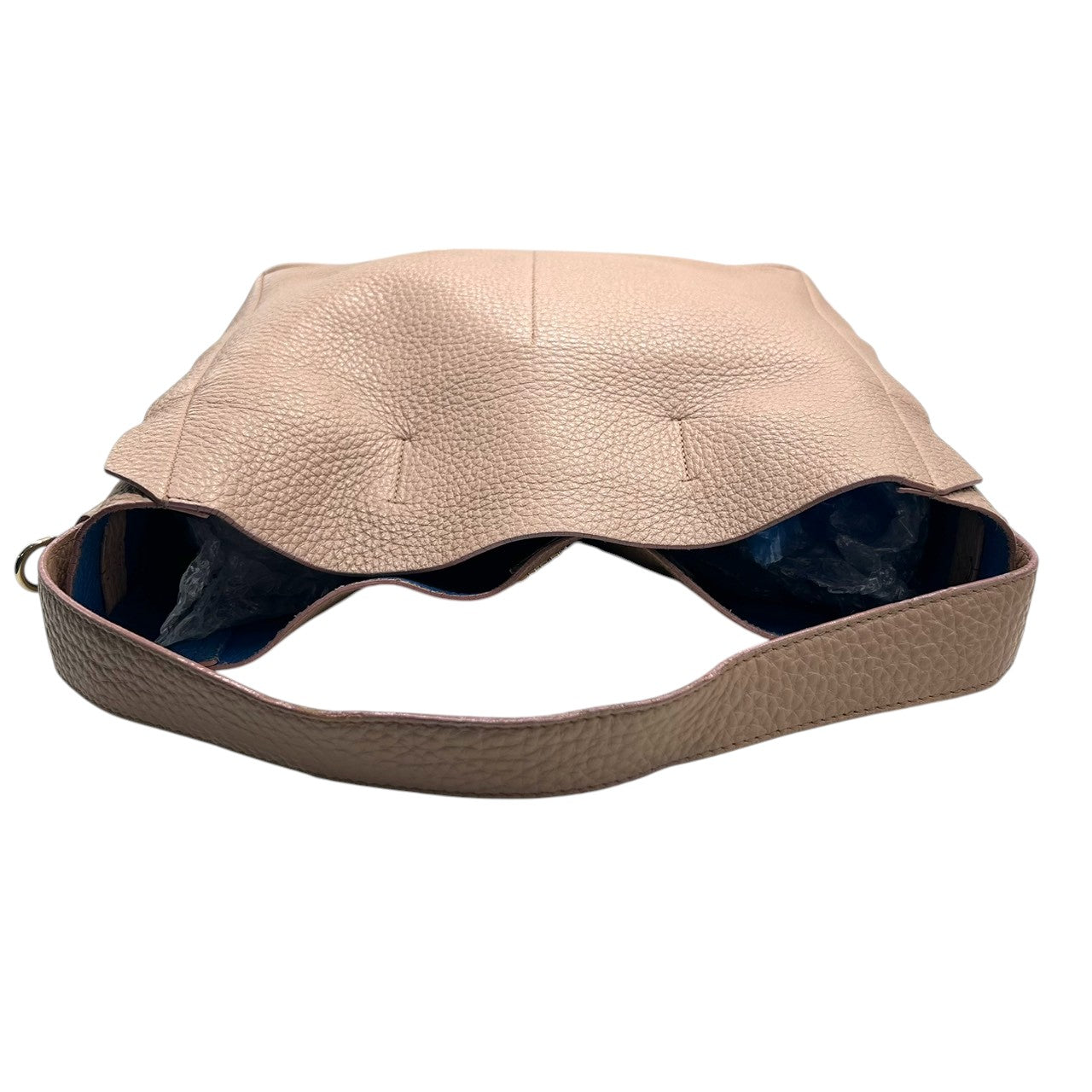 【美品】フルラ カプリッチョ 2WAY ショルダーバッグ ハンドバッグ レザー ピンクベージュ レディース A4可 FURLA CAPRICCIO ワンショルダー 斜め掛け可 通勤通学 大容量 バイカラーデザイン エレガント U9