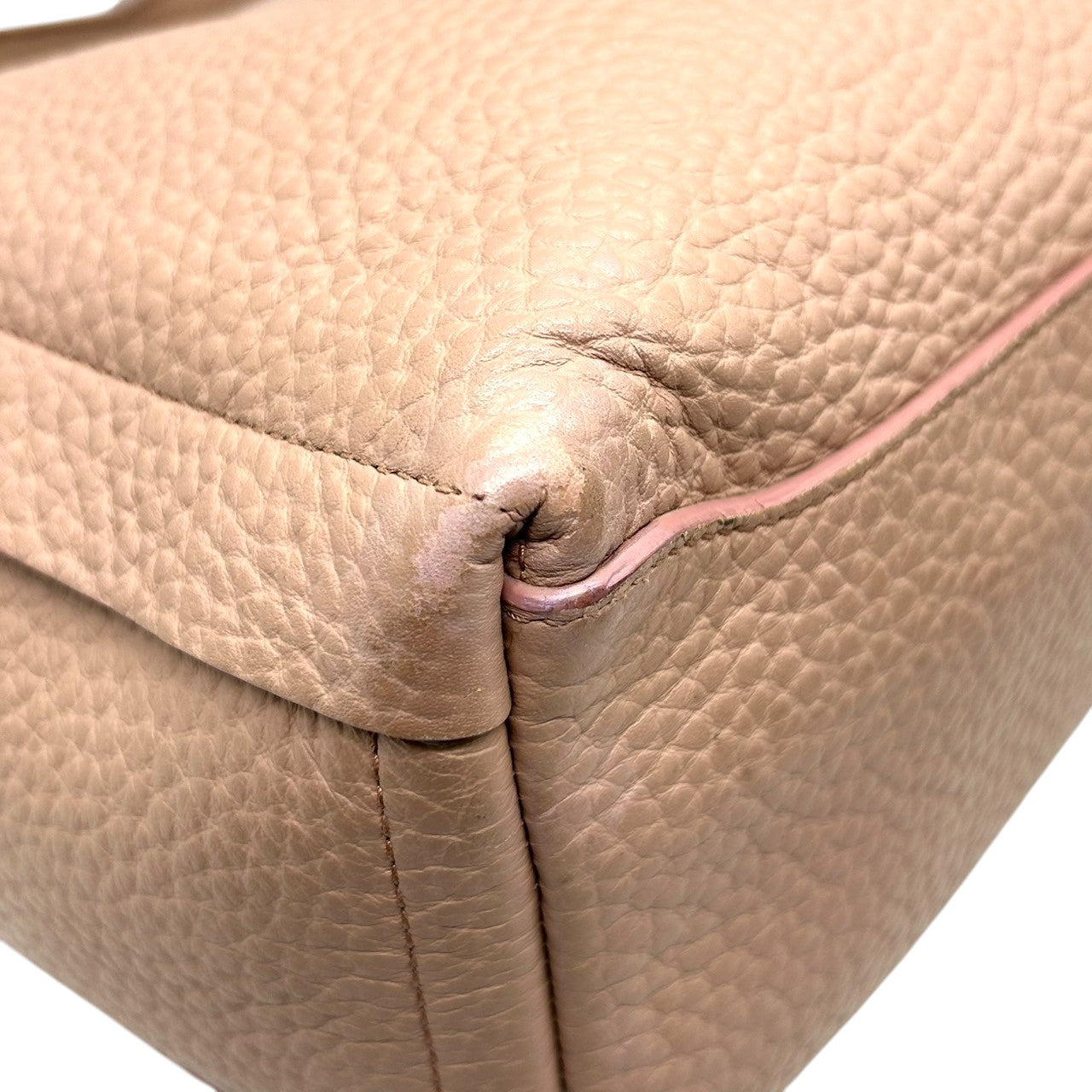 【美品】フルラ カプリッチョ 2WAY ショルダーバッグ ハンドバッグ レザー ピンクベージュ レディース A4可 FURLA CAPRICCIO ワンショルダー 斜め掛け可 通勤通学 大容量 バイカラーデザイン エレガント U9