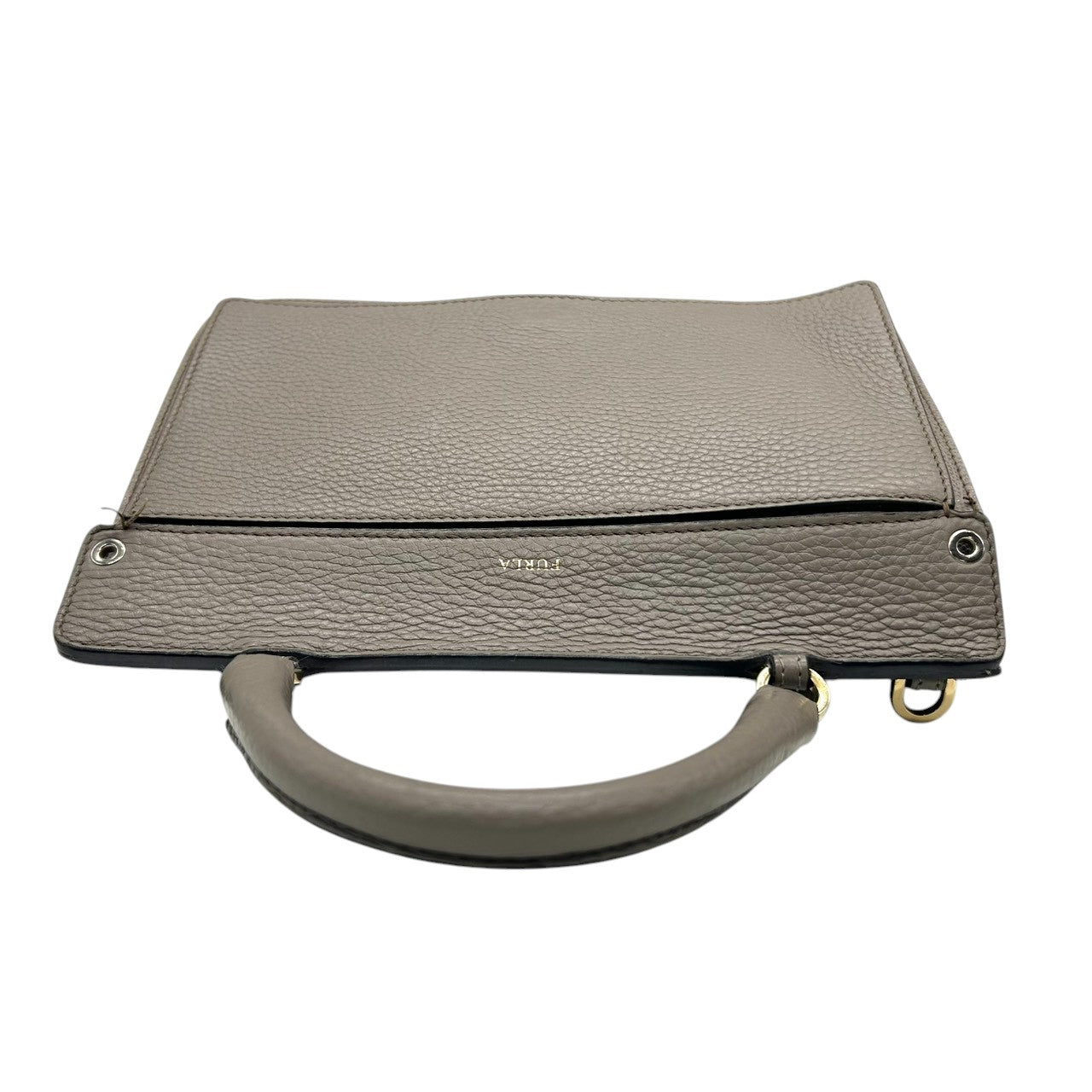 【美品】フルラ ネット 2WAY ハンドバッグ ショルダーバッグ レザー グレージュ レディース FURLA NET トップハンドル 斜め掛け可 自立可 通勤 フォーマル エレガント イタリア製 コンパクト 人気モデル s82