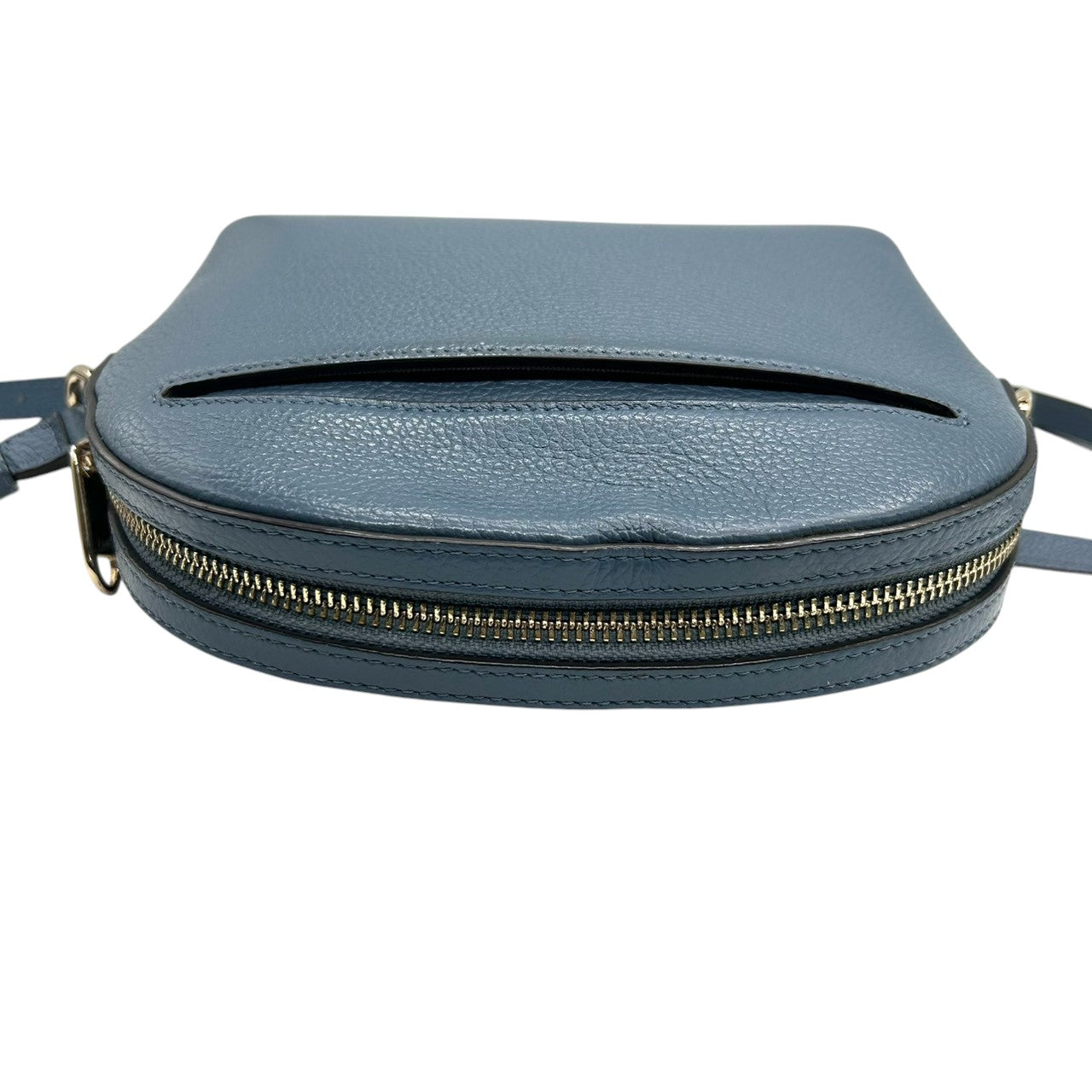 フルラ アヴリル ショルダーバッグ カメラバッグ レザー ブルー レディース FURLA AVRIL 斜め掛け可 クロスボディ ポシェット ミニバッグ コンパクト Fロゴ アーチロゴ ドーム型 人気モデル くすみブルー s30