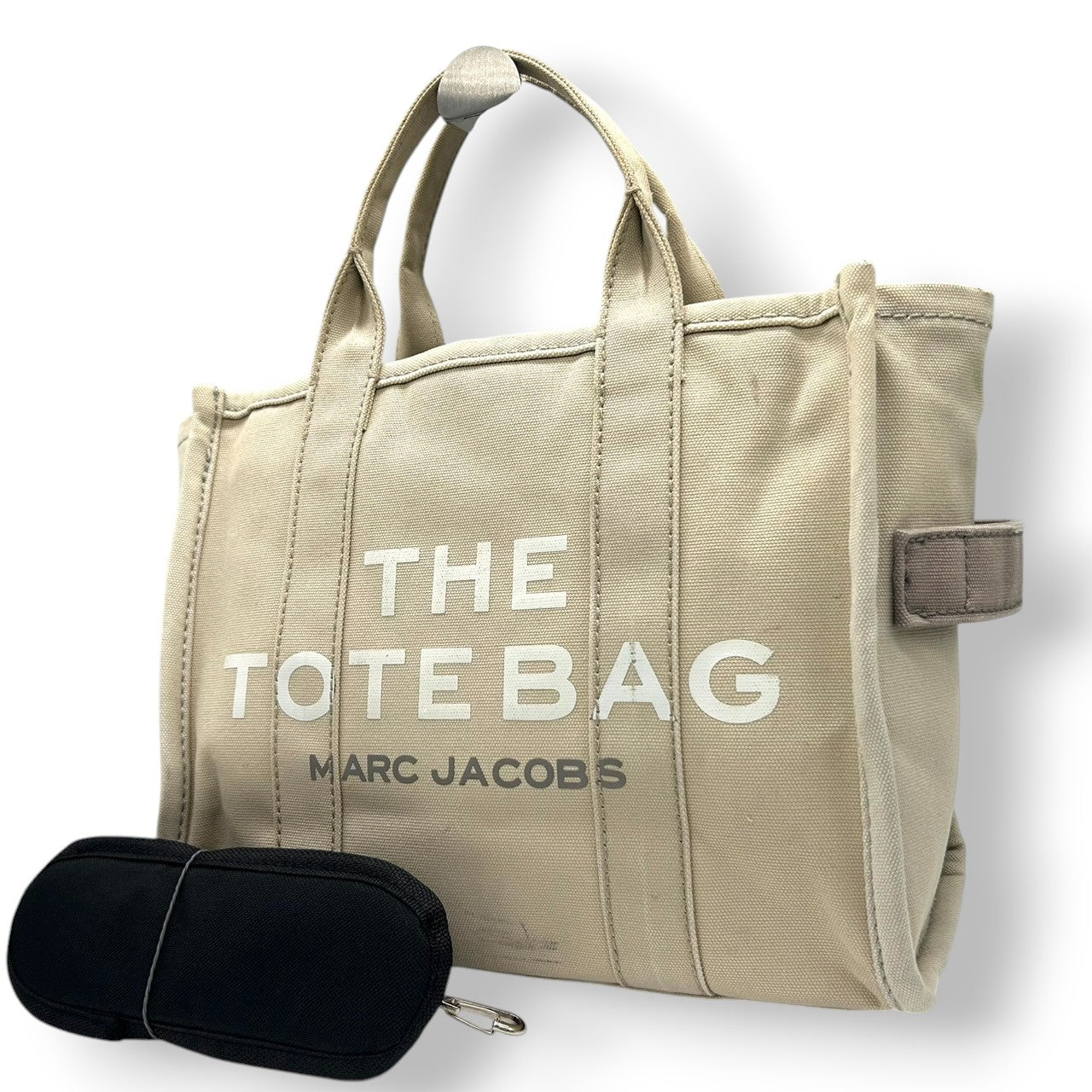 マークジェイコブス THE TOTE BAG 2WAY キャンバス トートバッグ ベージュ レディース メンズ A4可 斜め掛け可 大容量 MARC JACOBS ザ トートバッグ 定番 人気モデル (ショルダーストラップ社外品) s30