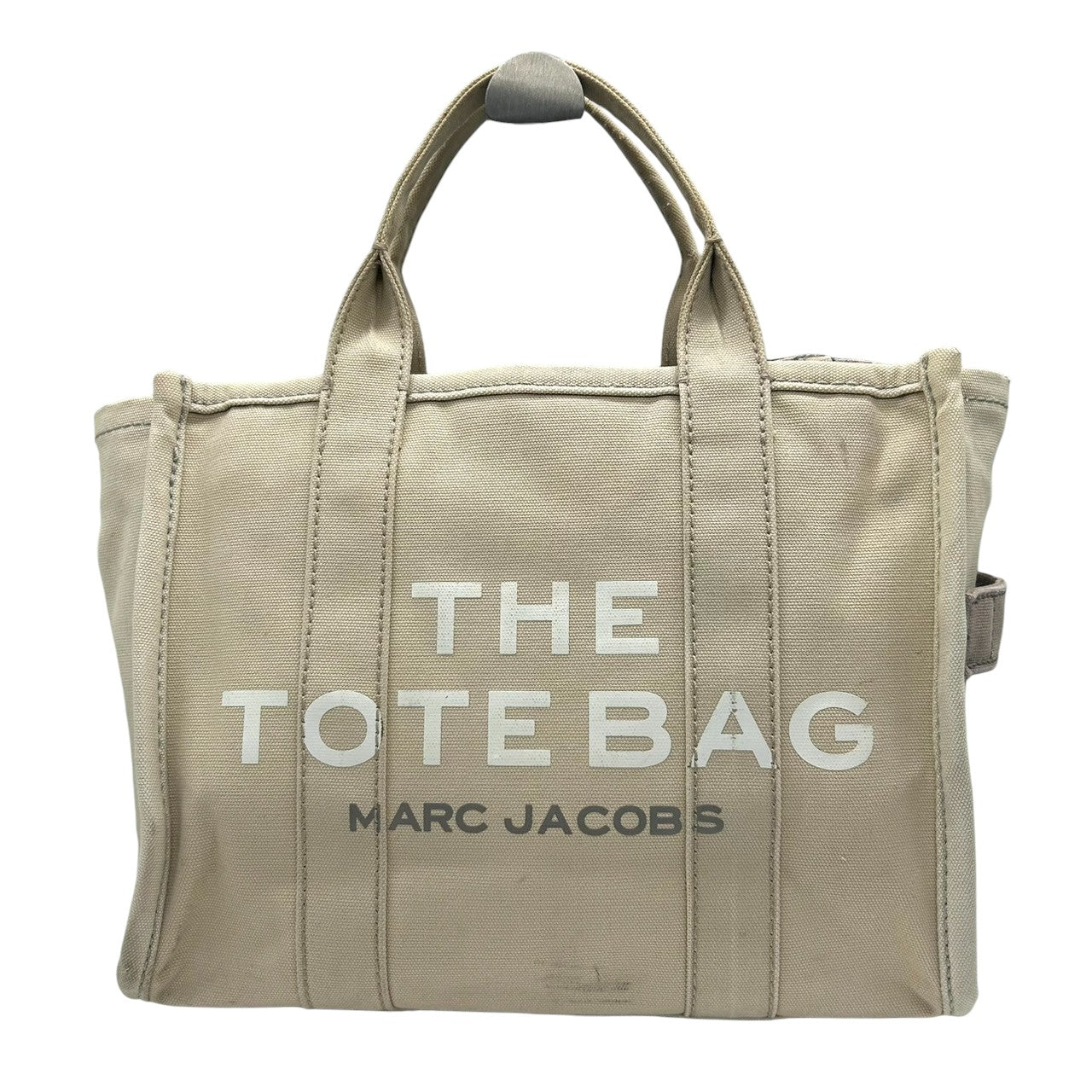 マークジェイコブス THE TOTE BAG 2WAY キャンバス トートバッグ ベージュ レディース メンズ A4可 斜め掛け可 大容量 MARC JACOBS ザ トートバッグ 定番 人気モデル (ショルダーストラップ社外品) s30