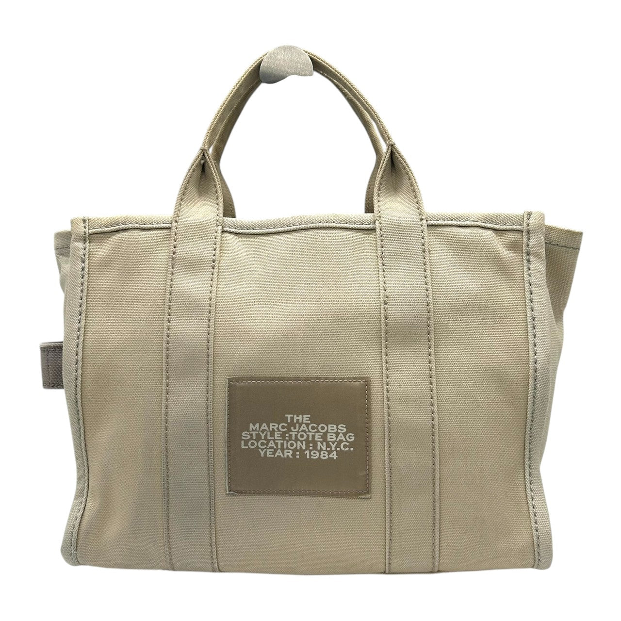 マークジェイコブス THE TOTE BAG 2WAY キャンバス トートバッグ ベージュ レディース メンズ A4可 斜め掛け可 大容量 MARC JACOBS ザ トートバッグ 定番 人気モデル (ショルダーストラップ社外品) s30
