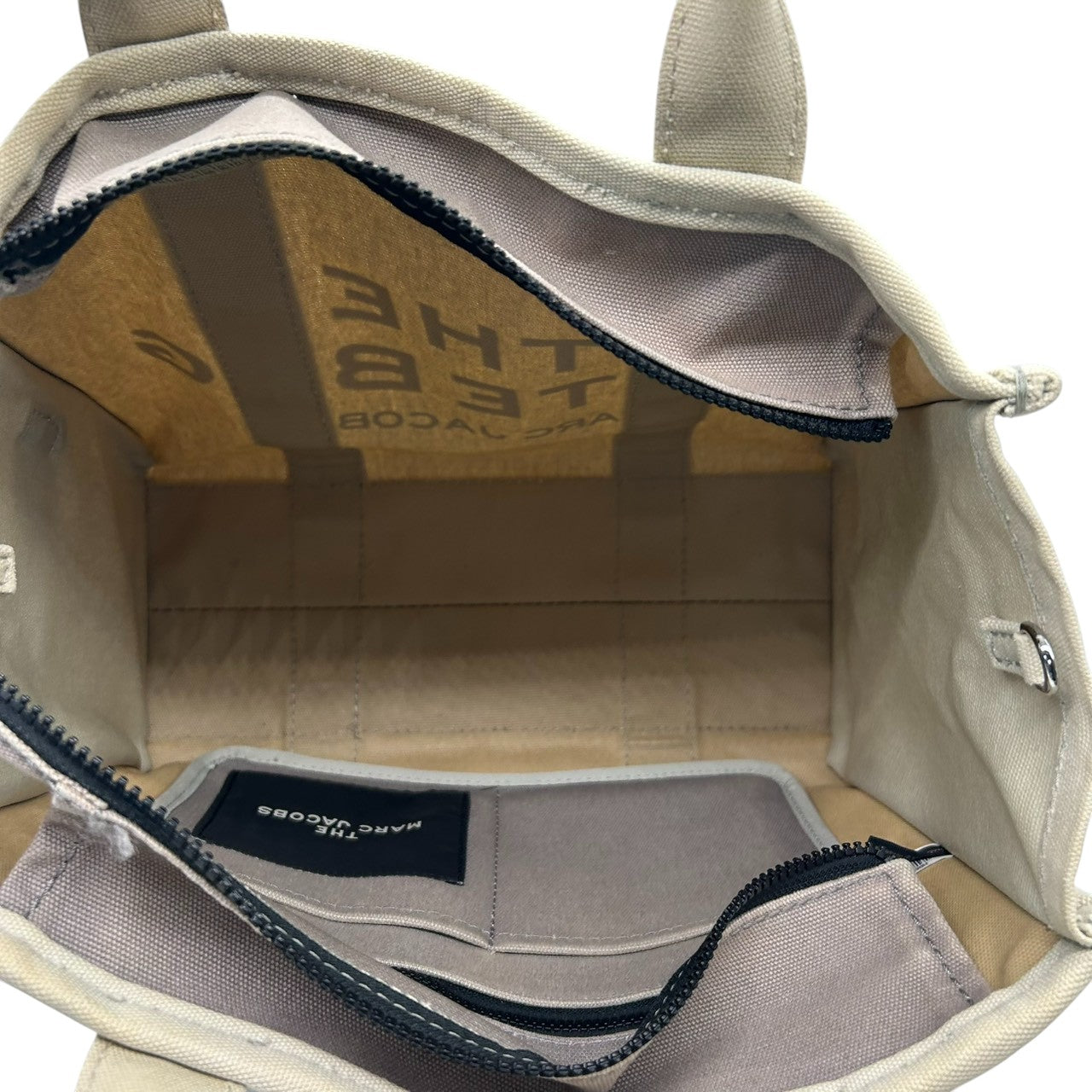 マークジェイコブス THE TOTE BAG 2WAY キャンバス トートバッグ ベージュ レディース メンズ A4可 斜め掛け可 大容量 MARC JACOBS ザ トートバッグ 定番 人気モデル (ショルダーストラップ社外品) s30