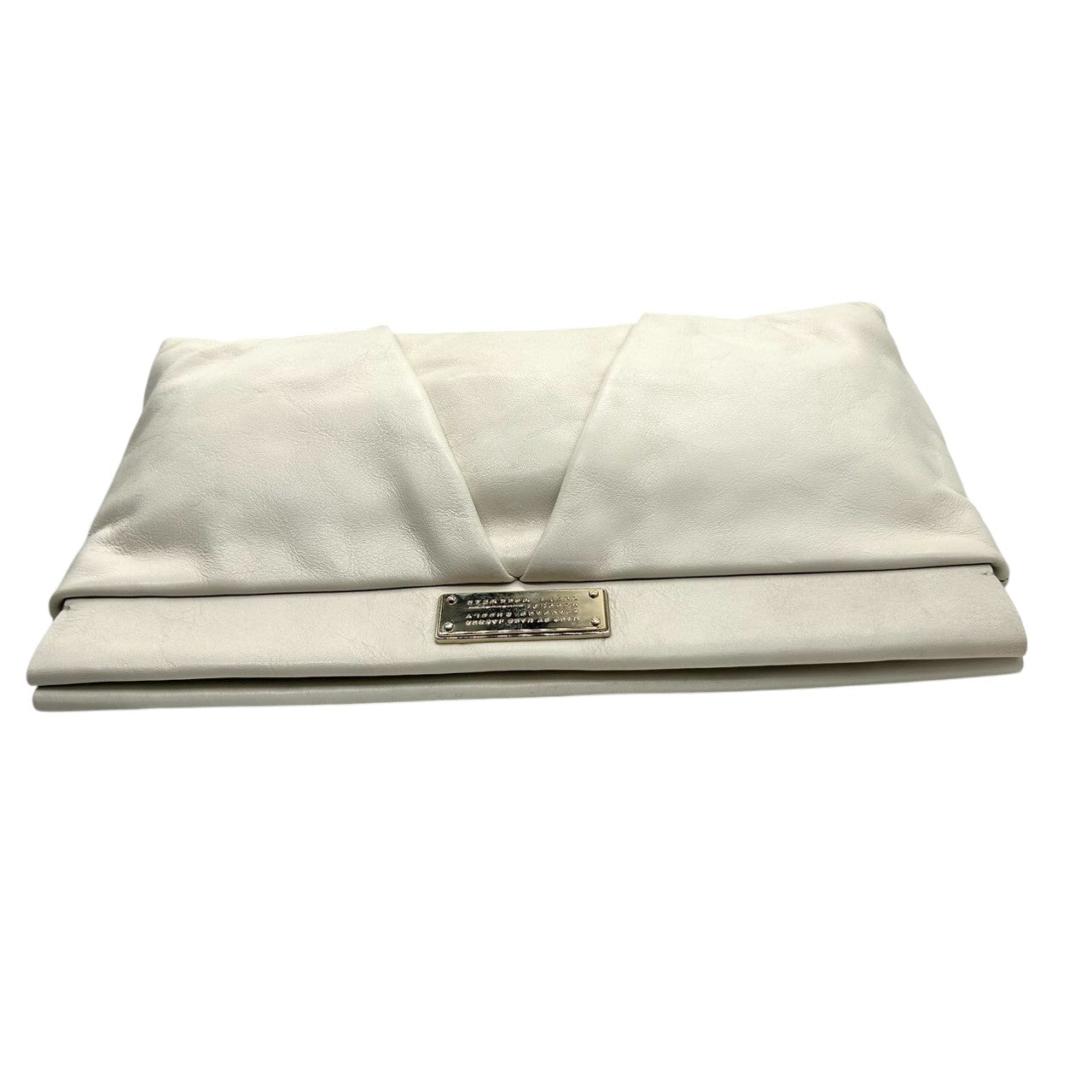 【未使用級／美品】マークバイマークジェイコブス がま口 クラッチバッグ レザー ホワイト系 レディース パーティバッグ MARC BY MARC JACOBS STANDARD SUPPLY ギャザー エレガント フェミニン s30
