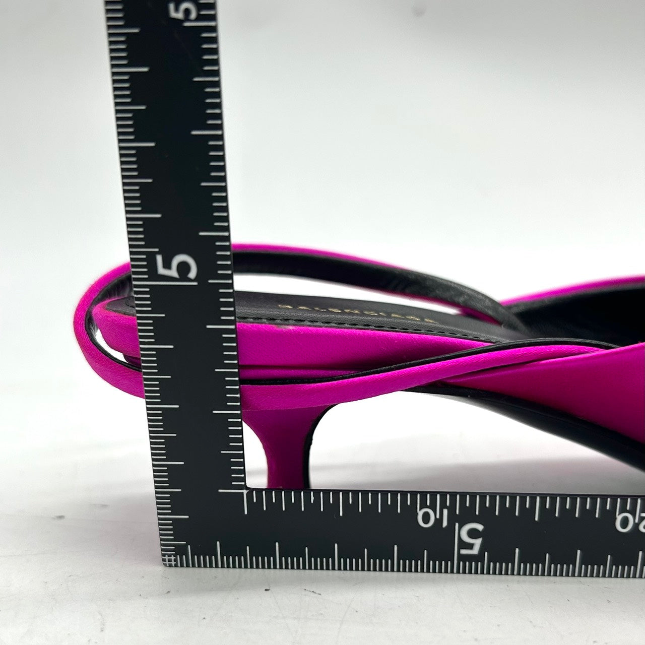 【未使用】バレンシアガ ナイフ リボン パンプス ミュール バックストラップ スリングバック ポインテッドトゥ サテン ピンク 36 23cm レディース 箱 保存袋 タグ付き キトゥンヒール エレガント モード パーティ CT1