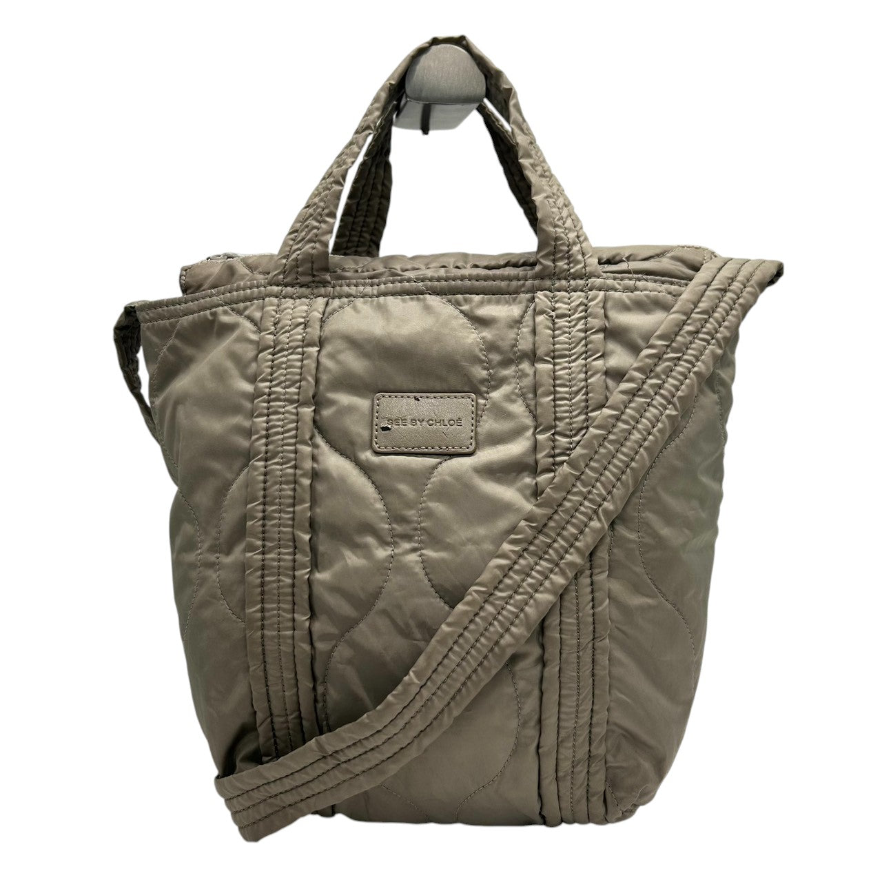 【美品】シーバイクロエ ジョイライダー トートバッグ ショルダーバッグ 2WAY キルティング ナイロン ロゴ A4収納可 大容量 斜め掛け可 軽量 レディース カジュアル フェミニン 通勤 通学 グリーン系 s97