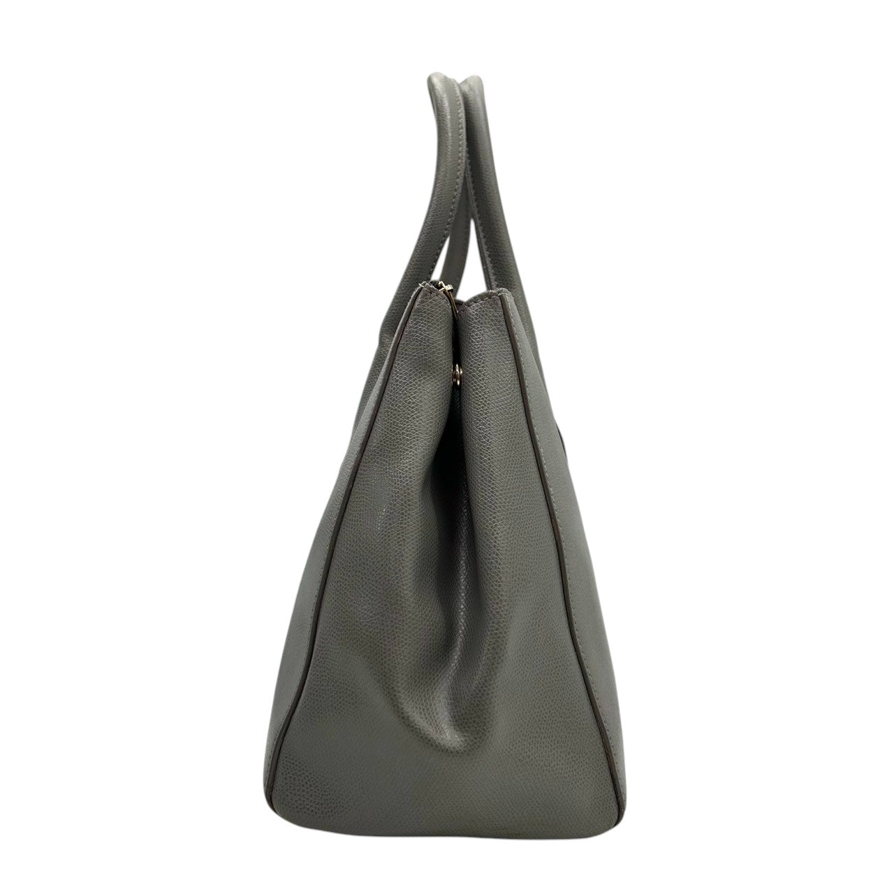 【美品】フルラ FURLA テッサ TESSA ハンドバッグ トートバッグ 自立可 A4収納可 レザー 本革 サフィアーノ グレー シルバー金具 プッシュロック レディース 通勤 通学 ビジネス フォーマル エレガント s70