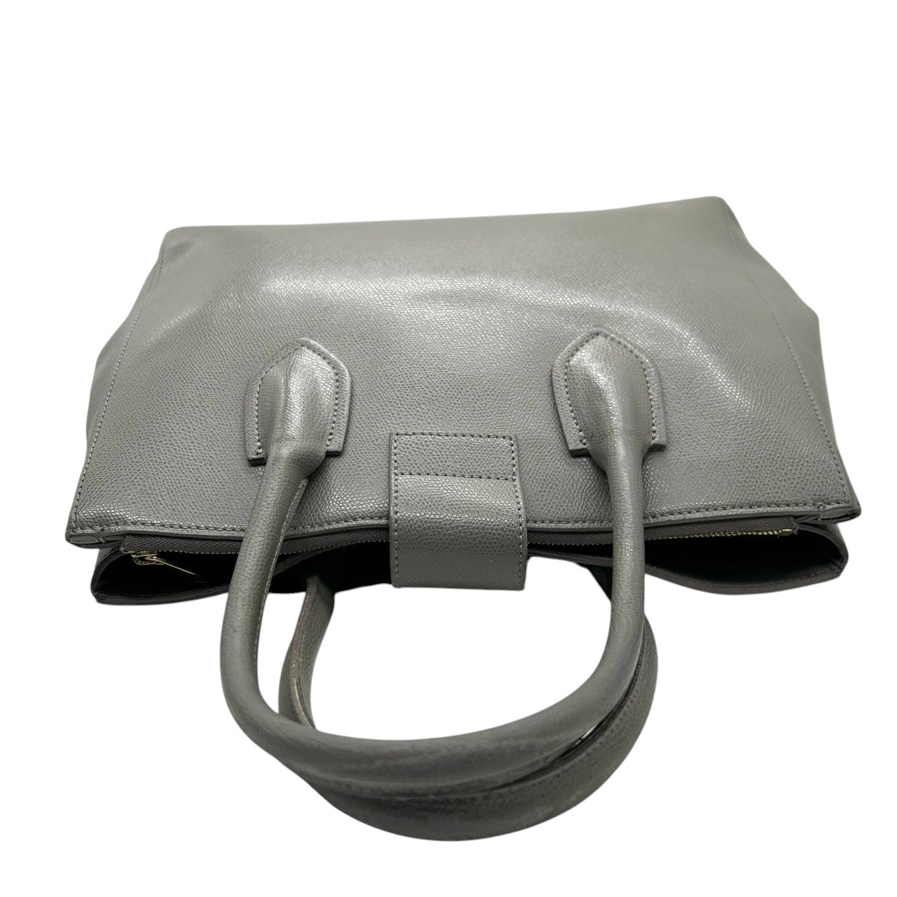 【美品】フルラ FURLA テッサ TESSA ハンドバッグ トートバッグ 自立可 A4収納可 レザー 本革 サフィアーノ グレー シルバー金具 プッシュロック レディース 通勤 通学 ビジネス フォーマル エレガント s70
