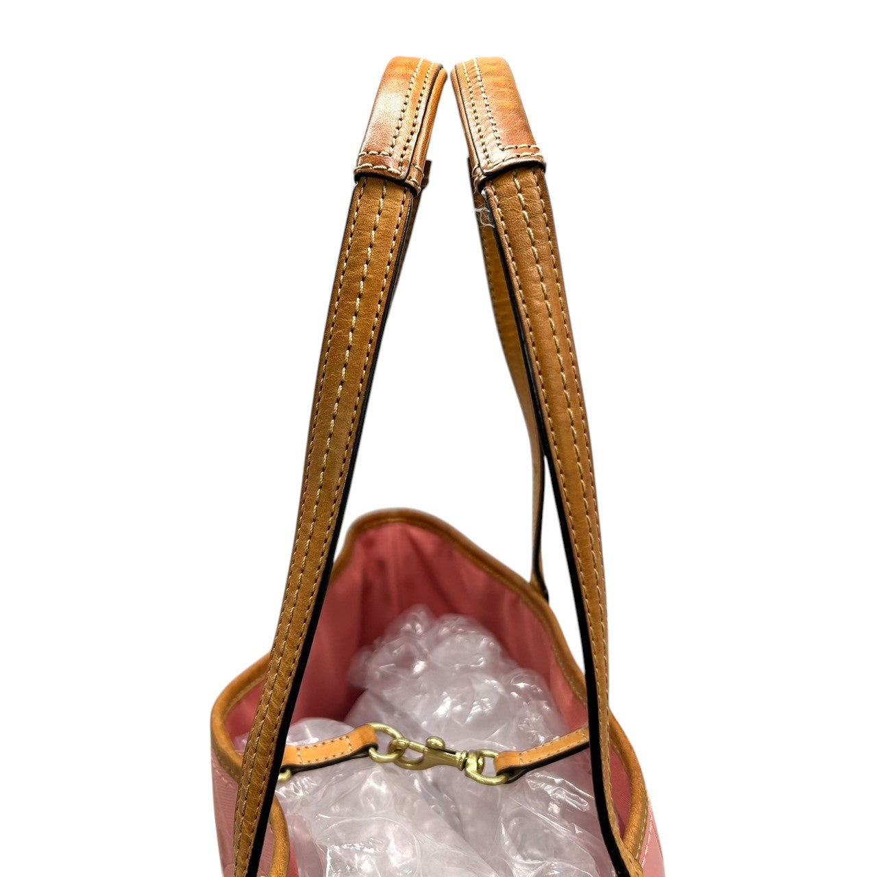 【美品】コーチ トートバッグ ハンドバッグ ワンショルダー F23621 A4収納可 シグネチャー PVC パテント レザー ピンク ブラウン レディース 大容量 軽量 通勤 通学 カジュアル フェミニン かわいい s80トートバッグ