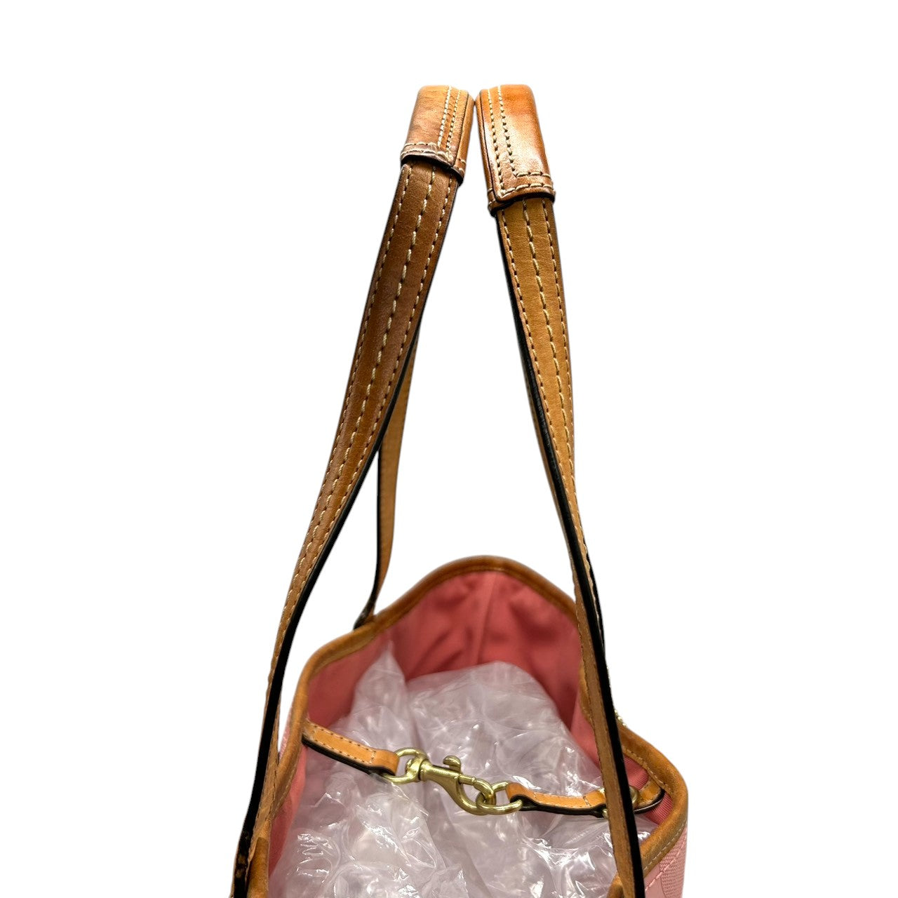 【美品】コーチ トートバッグ ハンドバッグ ワンショルダー F23621 A4収納可 シグネチャー PVC パテント レザー ピンク ブラウン レディース 大容量 軽量 通勤 通学 カジュアル フェミニン かわいい s80トートバッグ