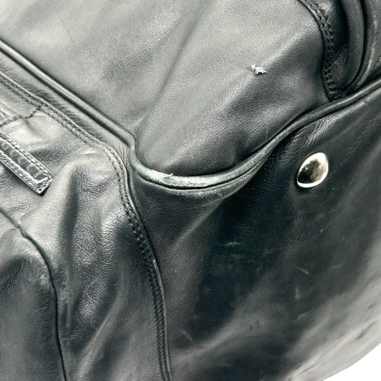 グッチ GUCCI ボストンバッグ 2WAY ショルダーバッグ ワンショルダー 斜め掛け可 大容量 旅行鞄 高級 上質 レザー 本革 ブラック 黒 メンズ レディース ユニセックス ヴィンテージ ビジネス 出張 ゴルフ X3