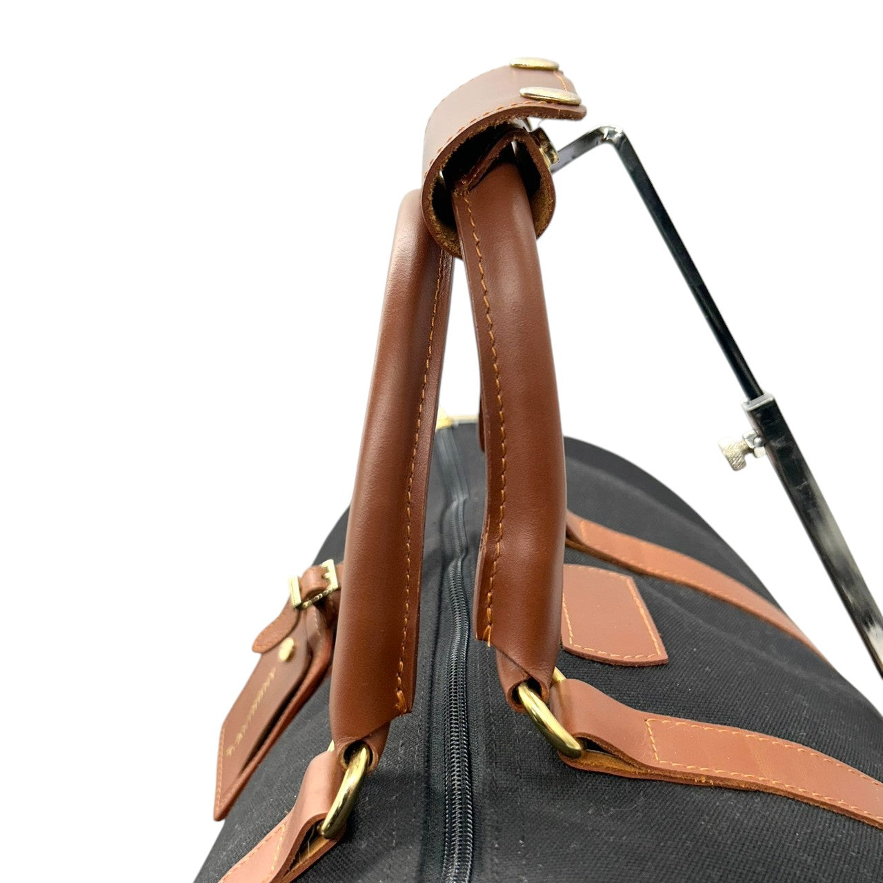 【美品】ティーアンソニー ボストンバッグ 2WAY ショルダーバッグ 斜め掛け可 大容量 旅行鞄 トラベル キャンバス レザー ブラック ブラウン メンズ レディース ユニセックス 出張 ゴルフ クラシック エレガント ネームタグ付き X3