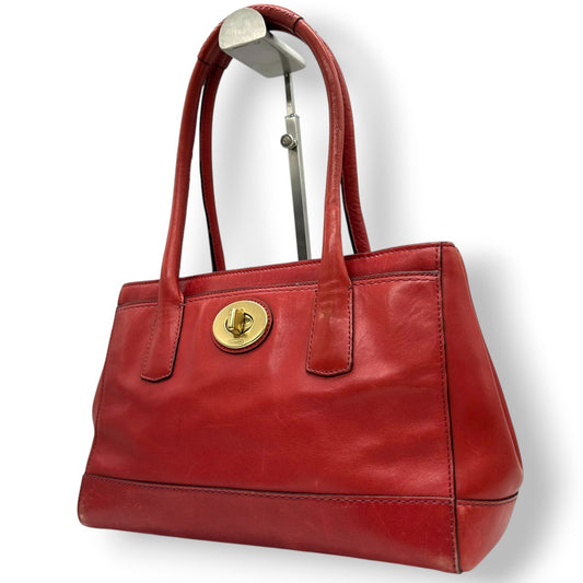 コーチ COACH レガシー ハンドバッグ トートバッグ ワンショルダー F12482 ターンロック A4収納可 自立可 レザー 本革 レッド 赤 レディース 通勤 通学 ビジネス エレガント クラシック ヴィンテージ s80