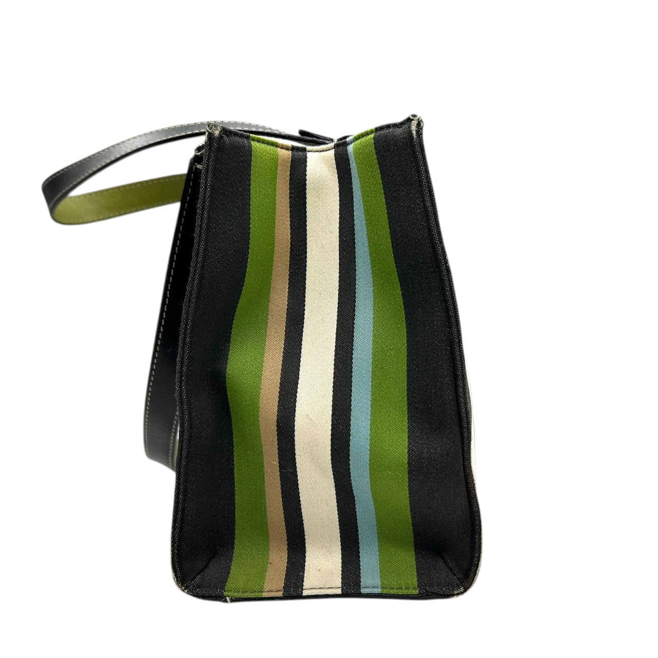 ケイトスペード kate spade トートバッグ ハンドバッグ ワンショルダー 肩掛け A4収納可 ストライプ マルチカラー キャンバス レザー ブラック レディース 通勤 通学 カジュアル カラフル ポップデザイン s41