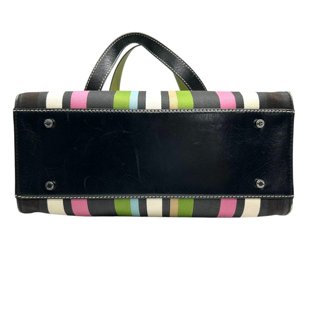 ケイトスペード kate spade トートバッグ ハンドバッグ ワンショルダー 肩掛け A4収納可 ストライプ マルチカラー キャンバス レザー ブラック レディース 通勤 通学 カジュアル カラフル ポップデザイン s41
