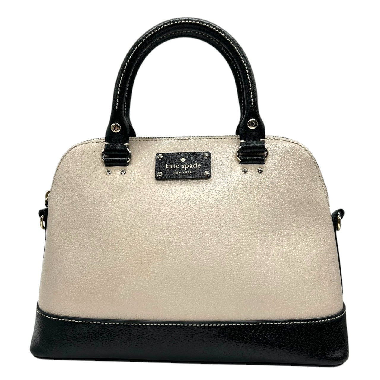 ケイトスペード シダーストリート 2WAY ハンドバッグ ショルダーバッグ 斜め掛け可 ドーム サッチェルバッグ レザー 本革 バイカラー オフホワイト ブラック レディース 通勤 通学 エレガント フェミニン 自立可 s41