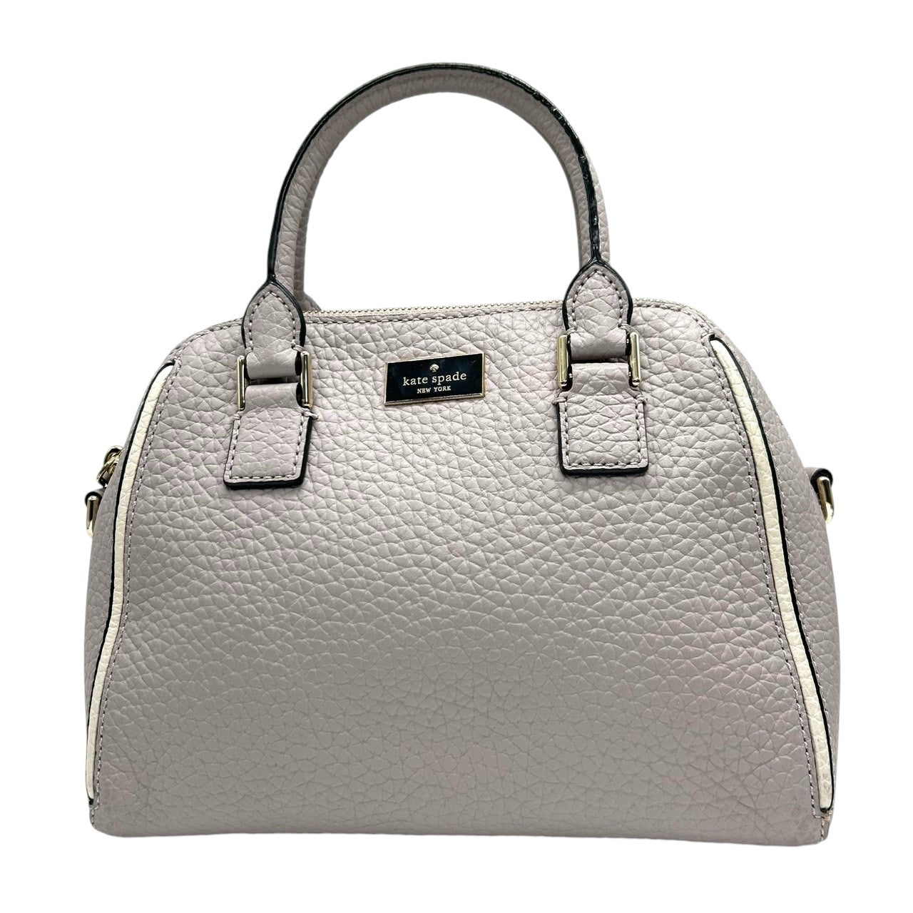 【美品】ケイトスペード 2WAY ハンドバッグ ショルダーバッグ 斜め掛け可 ミニボストン ドーム型 レザー パープル ラベンダー ゴールド金具 レディース エレガント フェミニン かわいい 通勤 デート 自立可 s41