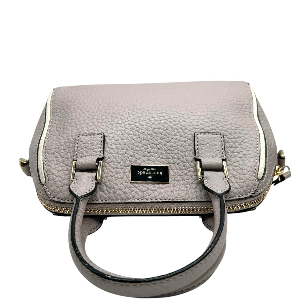 【美品】ケイトスペード 2WAY ハンドバッグ ショルダーバッグ 斜め掛け可 ミニボストン ドーム型 レザー パープル ラベンダー ゴールド金具 レディース エレガント フェミニン かわいい 通勤 デート 自立可 s41