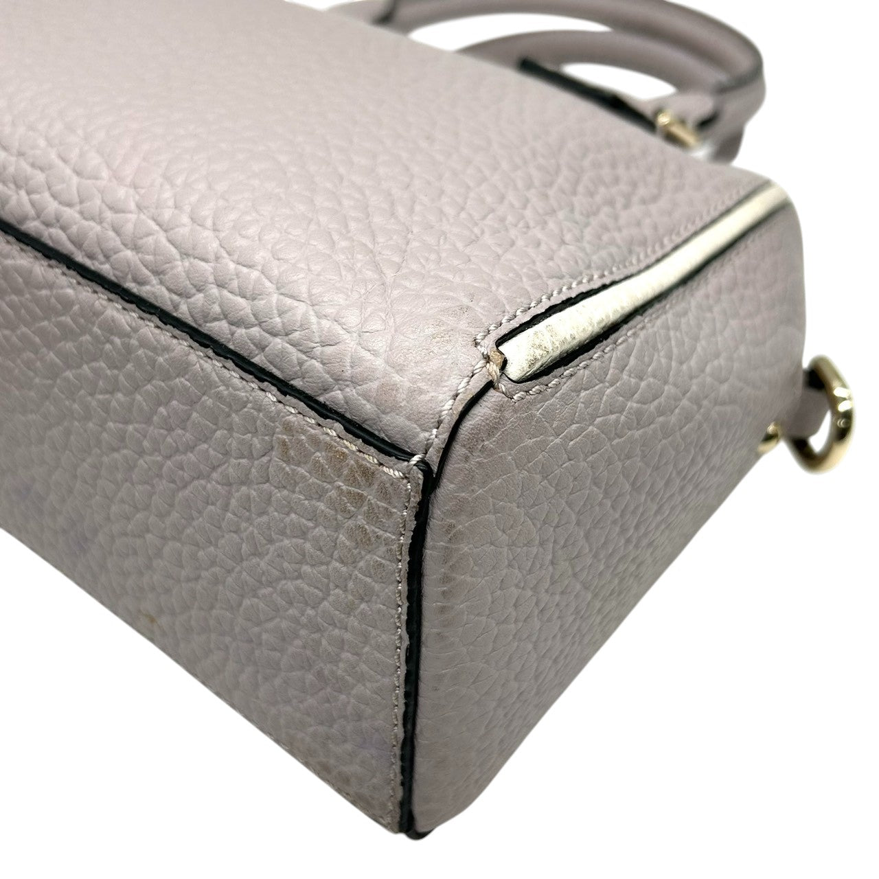 【美品】ケイトスペード 2WAY ハンドバッグ ショルダーバッグ 斜め掛け可 ミニボストン ドーム型 レザー パープル ラベンダー ゴールド金具 レディース エレガント フェミニン かわいい 通勤 デート 自立可 s41