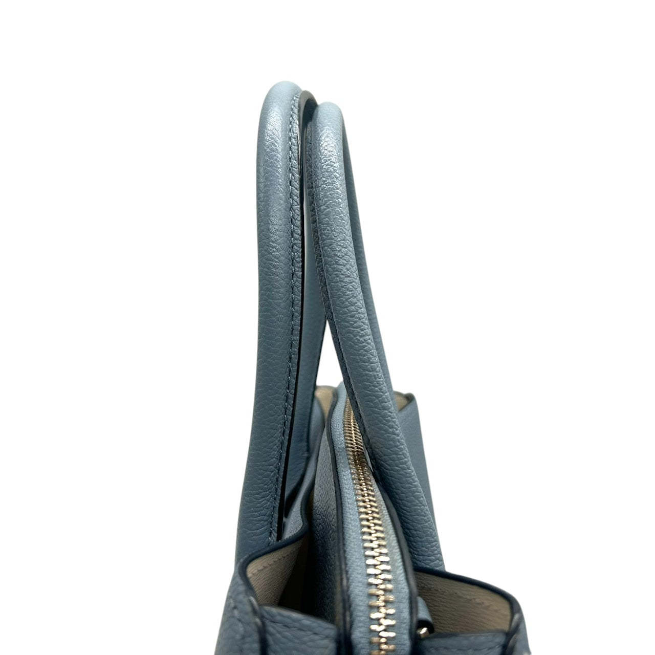 ケイトスペード ハンドバッグ トートバッグ レザー 本革 ペブルレザー ブルー くすみブルー ロゴプレート シルバー金具 レディース 通勤 通学 ビジネス フォーマル エレガント 大人かわいい 自立可 s70