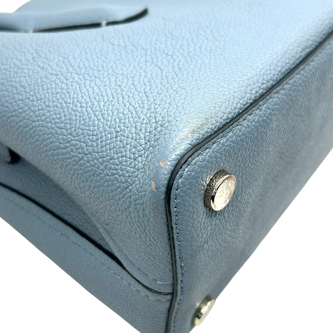 ケイトスペード ハンドバッグ トートバッグ レザー 本革 ペブルレザー ブルー くすみブルー ロゴプレート シルバー金具 レディース 通勤 通学 ビジネス フォーマル エレガント 大人かわいい 自立可 s70