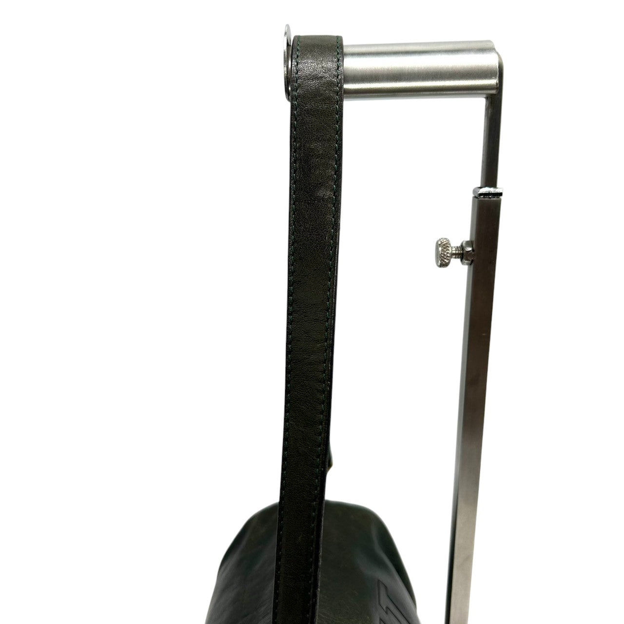 ヒロフ HIROFU 2WAY ショルダーバッグ ポシェット ミニバッグ 斜め掛け可 Hロゴ ドラム 筒型 レザー 本革 ダークグリーン 緑 ヴィンテージ クラシック レディース ハンドバッグ コンパクト レトロ s77