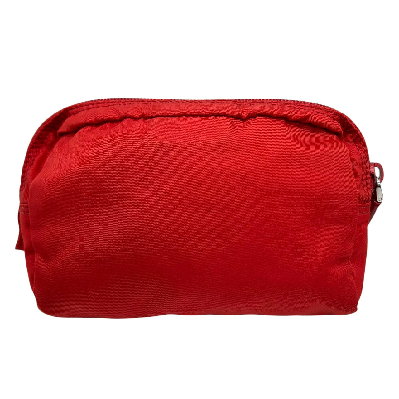 プラダ PRADA ポーチ 化粧ポーチ コスメポーチ 小物入れ 三角ロゴプレート トライアングルロゴ テスートナイロン レッド 赤 レディース コンパクト 定番 人気 おしゃれ かわいい ヴィンテージ s77